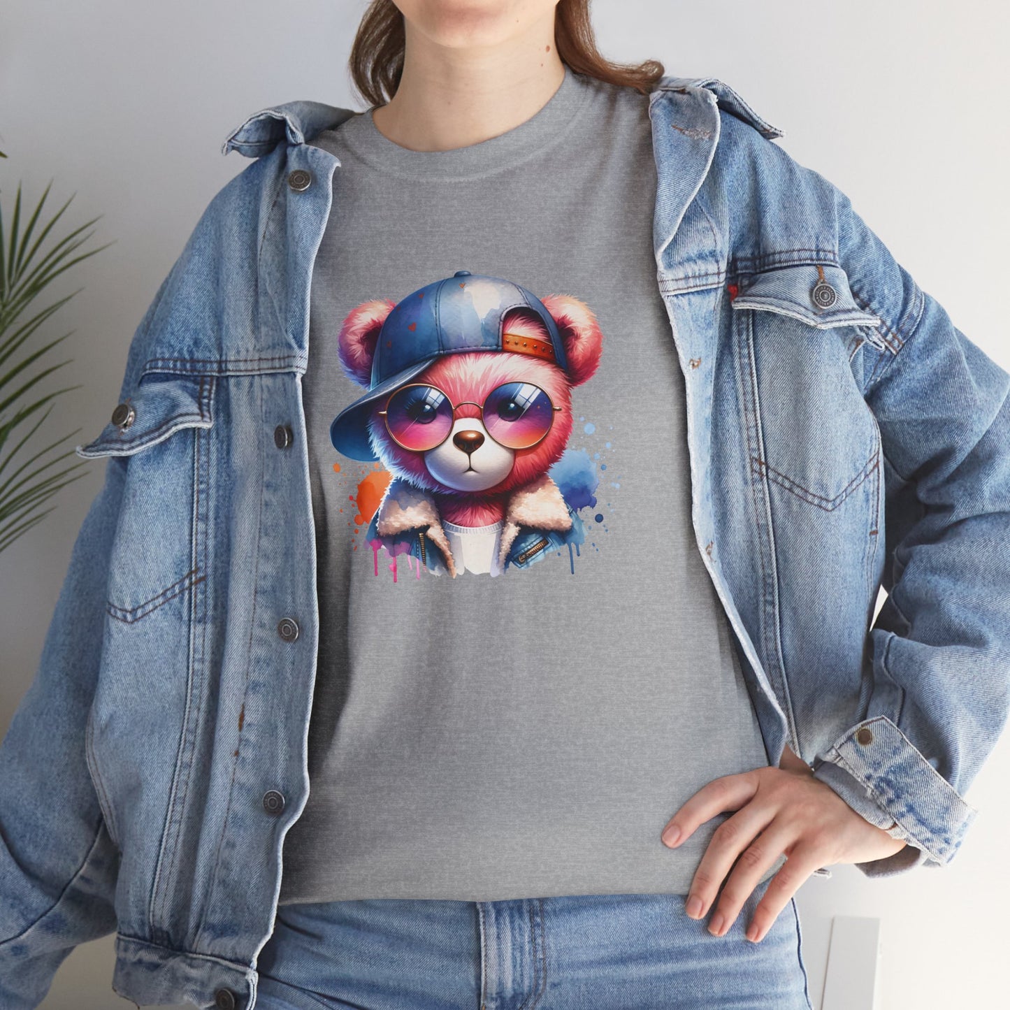 Princess Grace Cool Bear Graphic Unisex Heavy Cotton Tee Trendy Streetwear T-Shirt