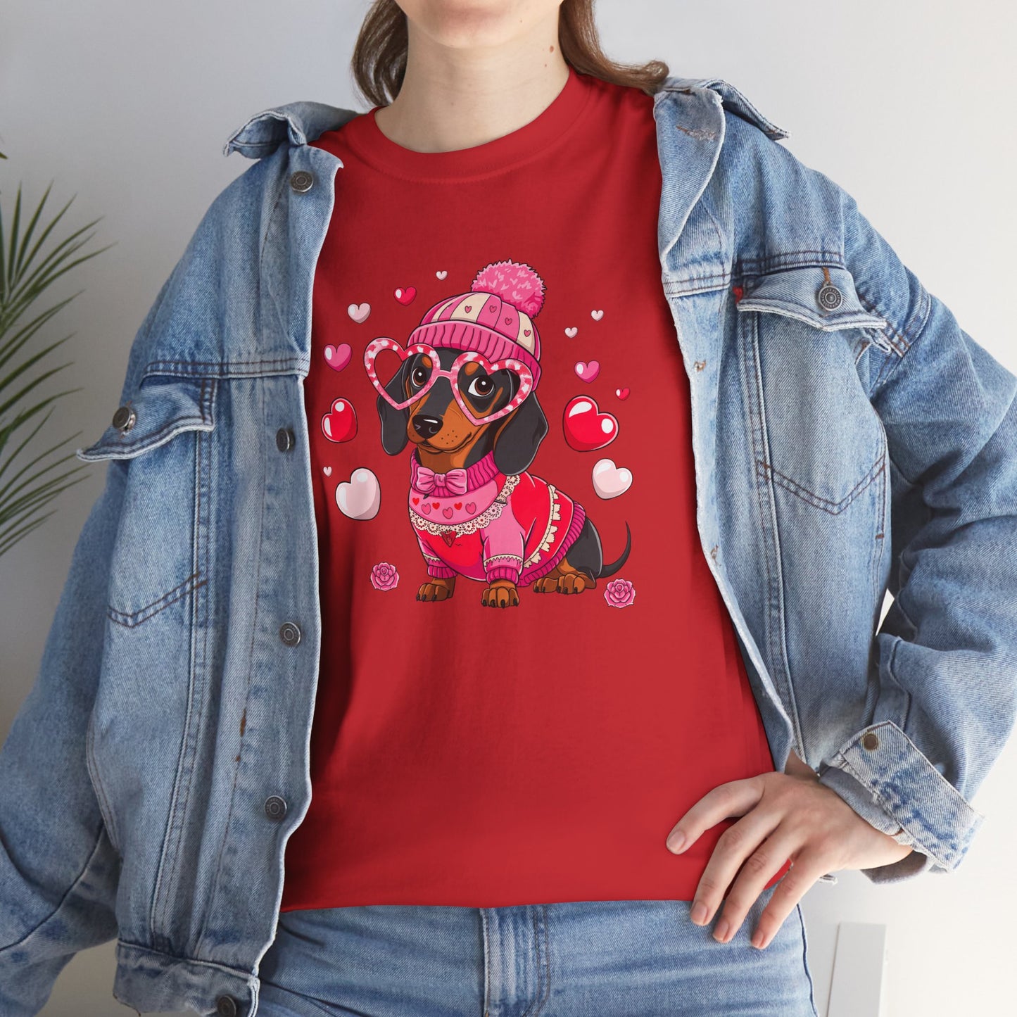 Princess Grace Cute Dachshund Love Graphic Tee Unisex Heavy Cotton Tee
