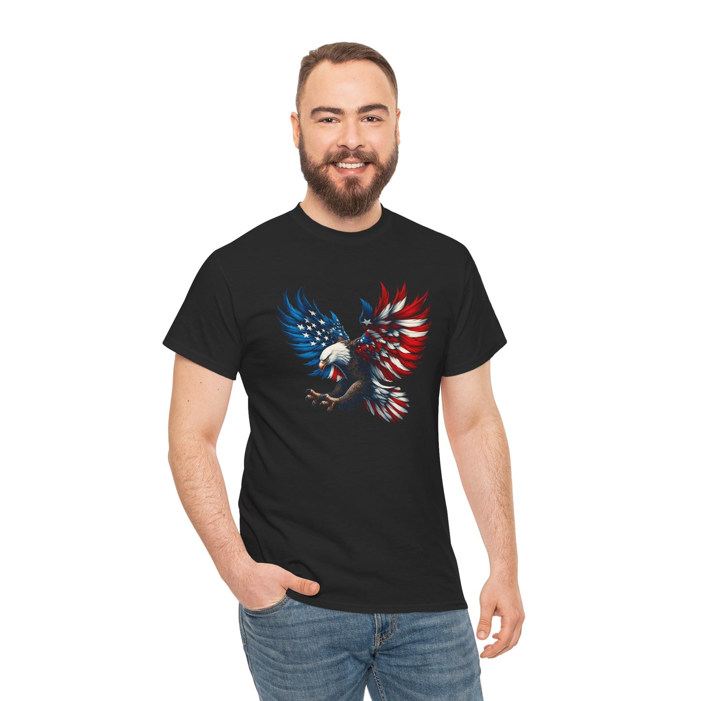 Princess Grace Patriotic Eagle Unisex Heavy Cotton Tee Bold USA Graphic Shirt