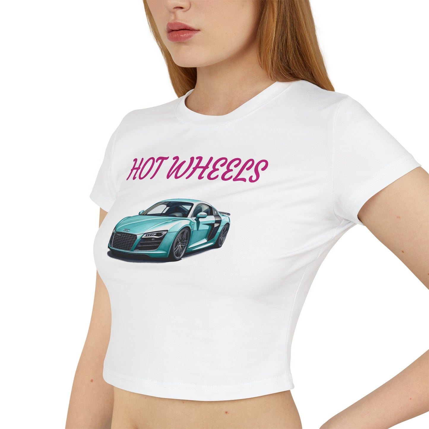 Princess Grace Women's Hot Wheels Baby Tee Cute Car Graphic T-Shirt