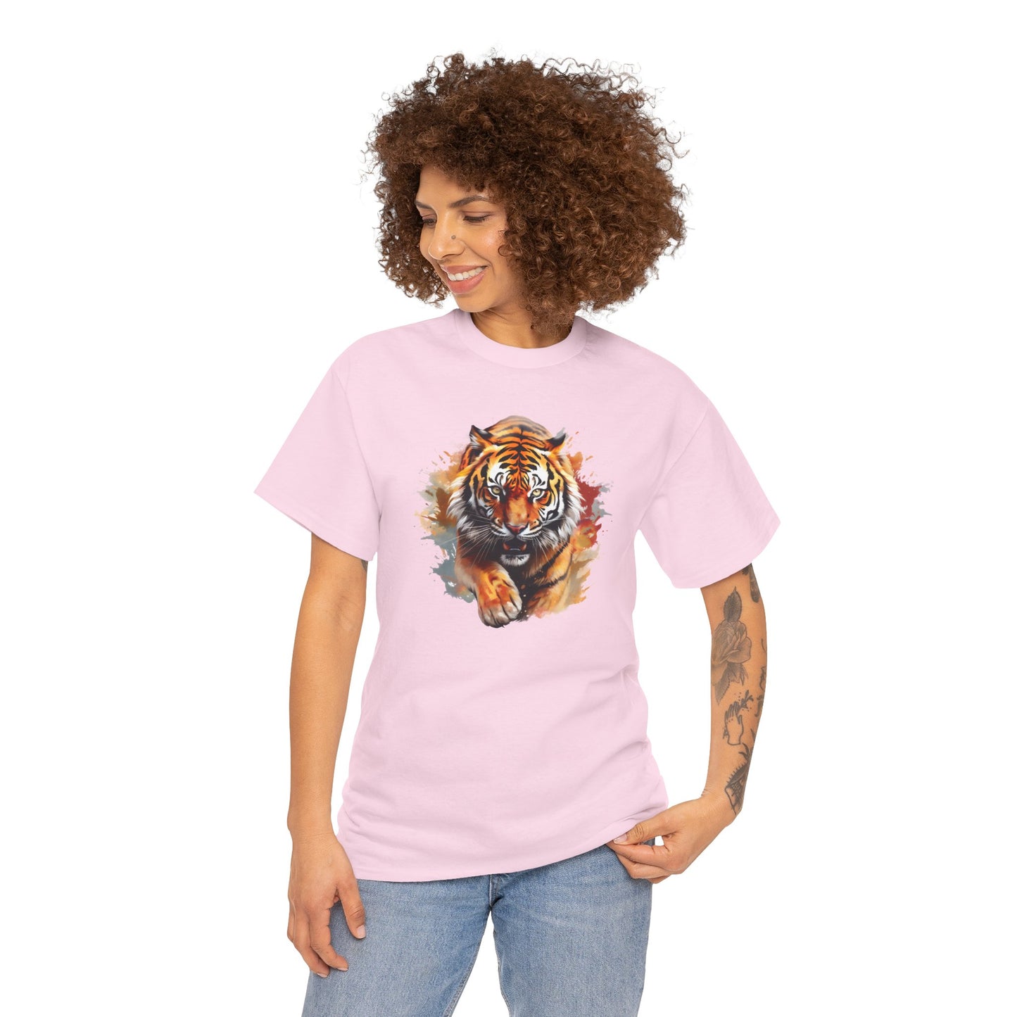Princess Grace Fierce Tiger Unisex Heavy Cotton Tee Wild Animal Graphic Shirt