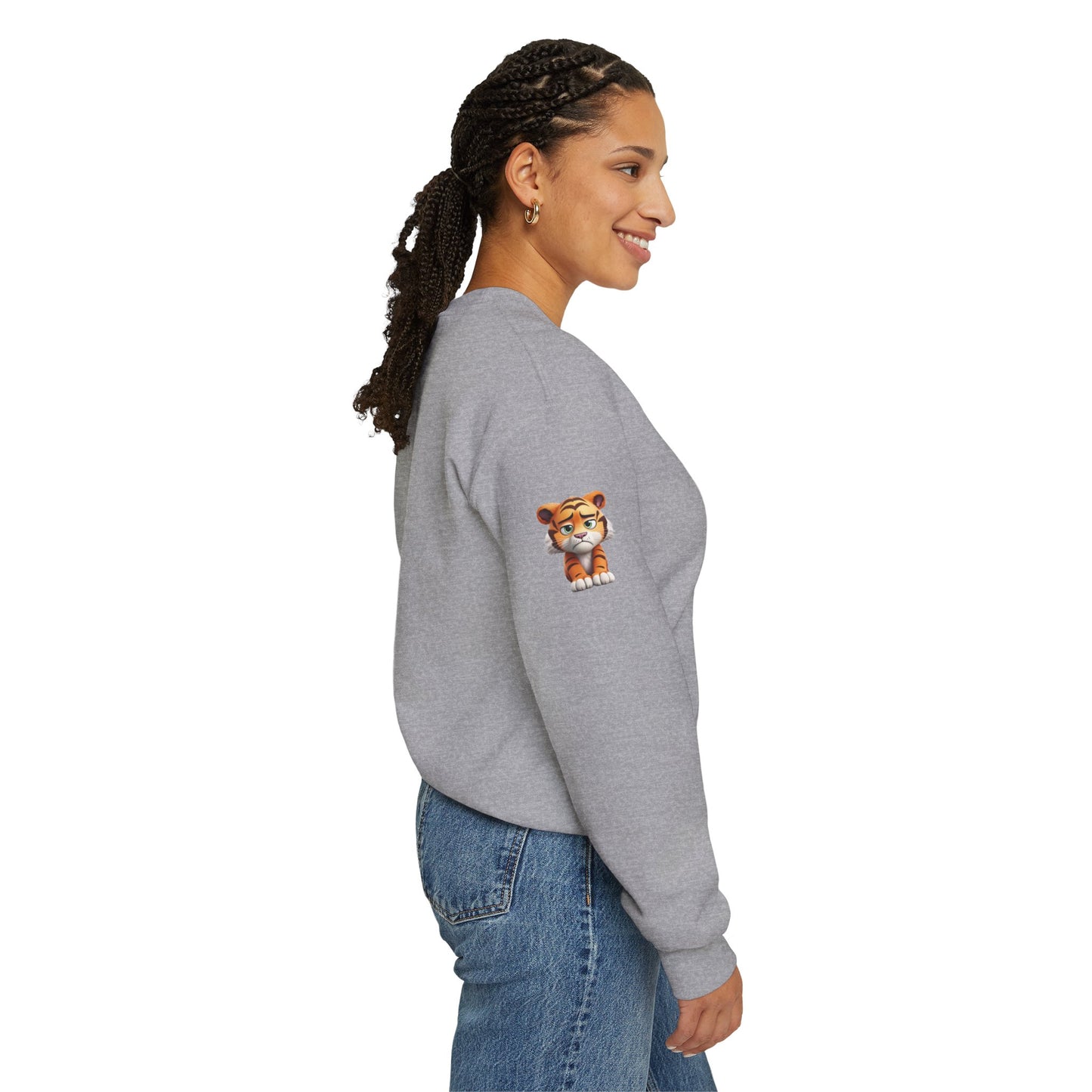 Princess Grace Cute Tiger Graphic Unisex Crewneck Sweatshirt