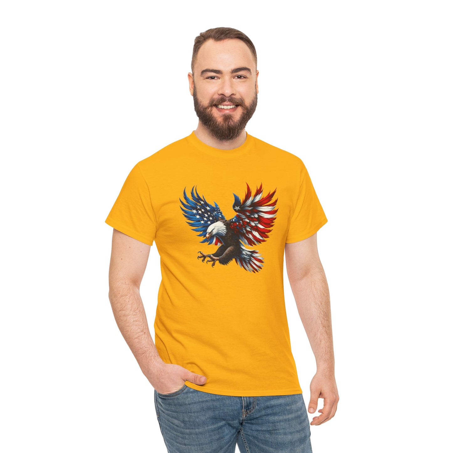 Princess Grace Patriotic Eagle Unisex Heavy Cotton Tee Bold USA Graphic Shirt
