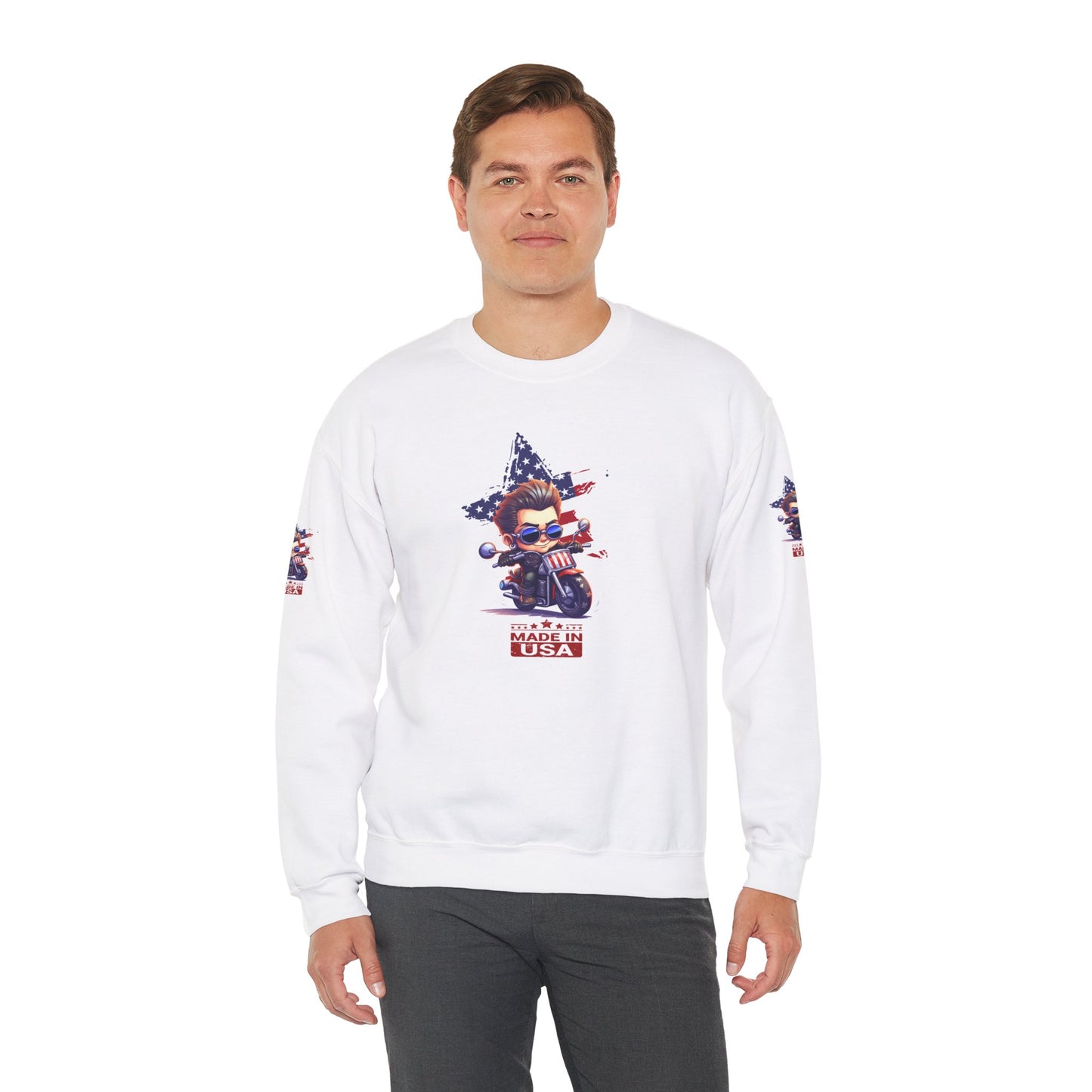 Princess Grace Patriotic Cartoon Crewneck Sweatshirt Made in USA