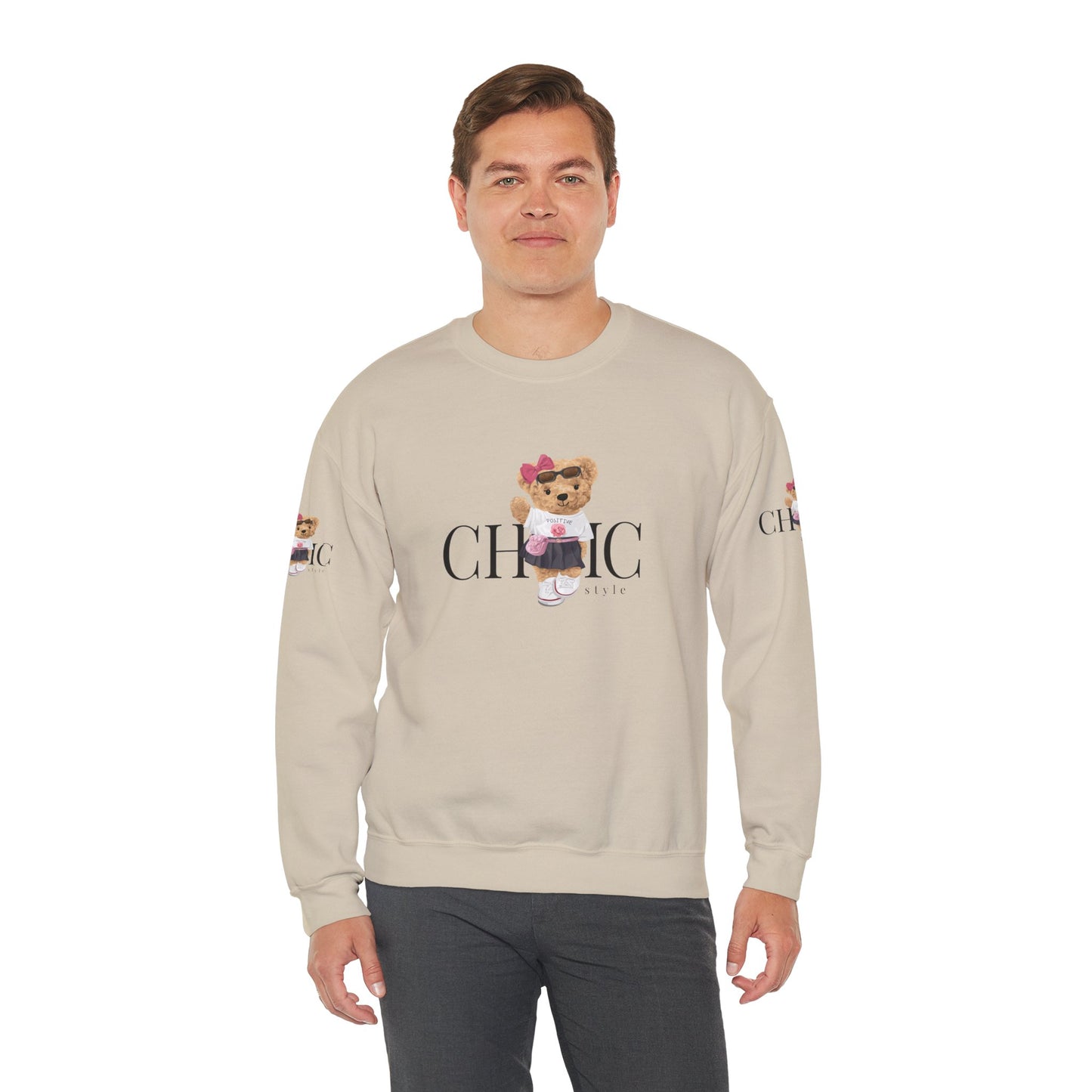 Princess Grace Chic Teddy Bear Sweatshirt Unisex Heavy Blend Crewneck