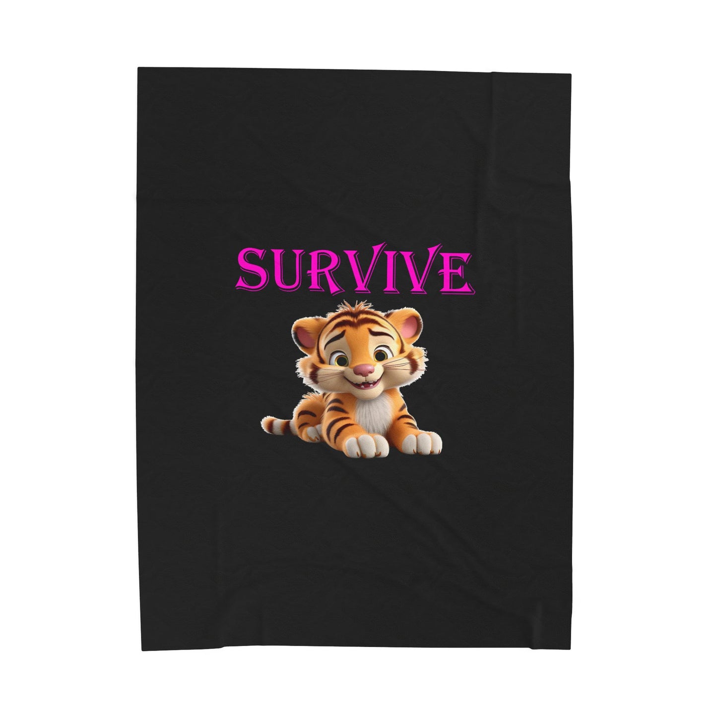 Princess Grace Survive Tiger Velveteen Plush Blanket Cozy and Fun Home Decor