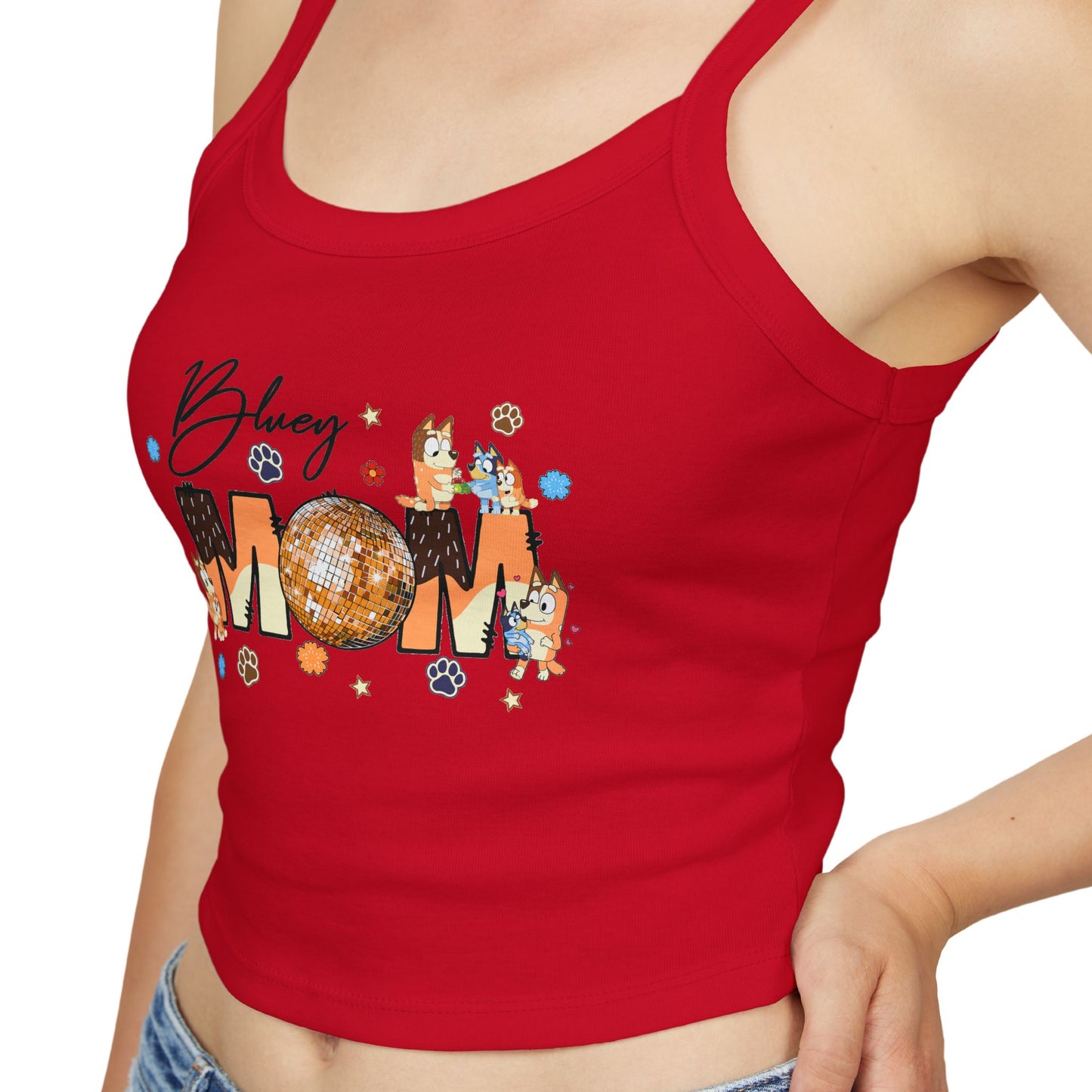 Princess Grace Bluey Mom Spaghetti Strap Tank Top Cute & Comfortable Summer Wear