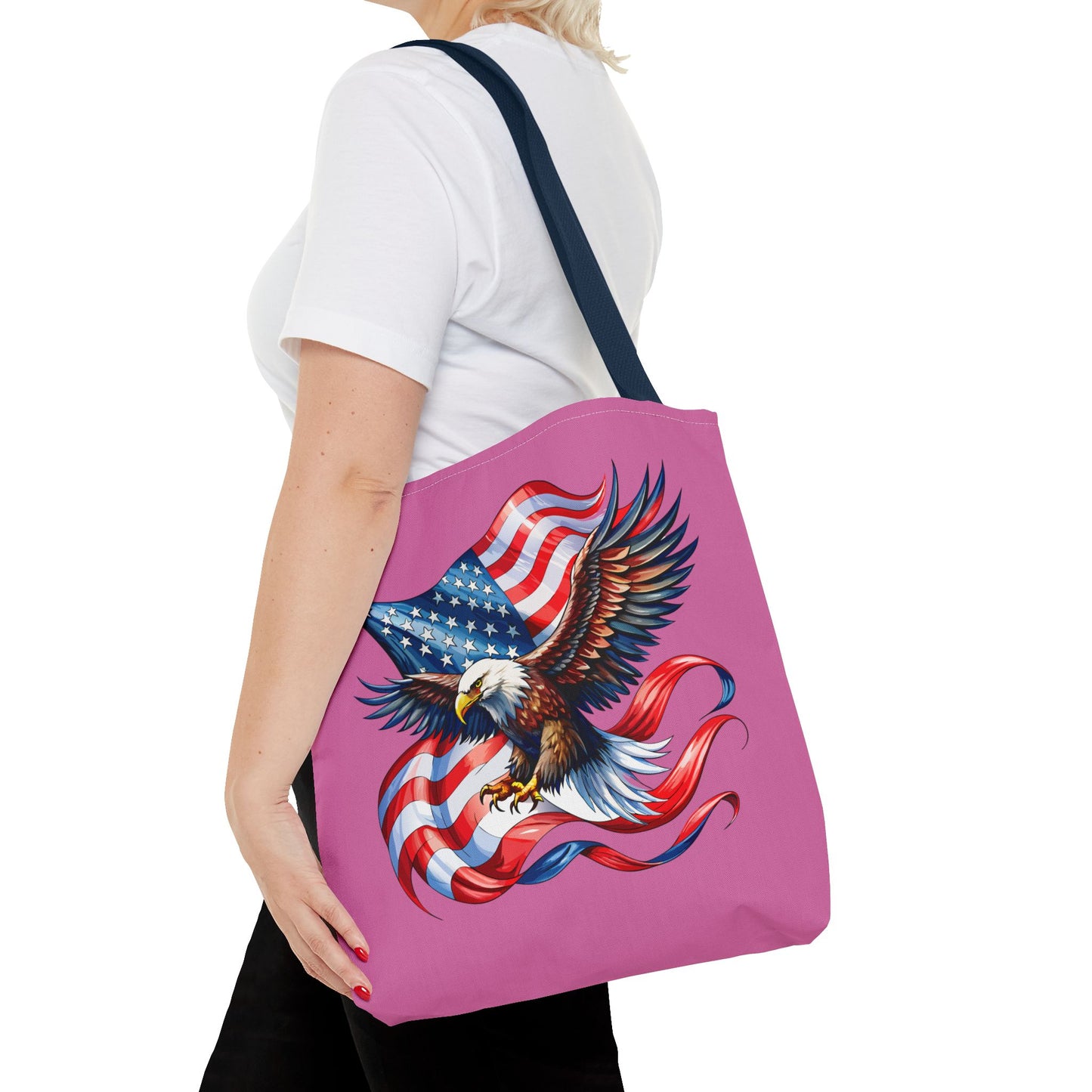 Princess Grace Patriotic Eagle Tote Bag American Flag Design for Independence Day and Everyday Use