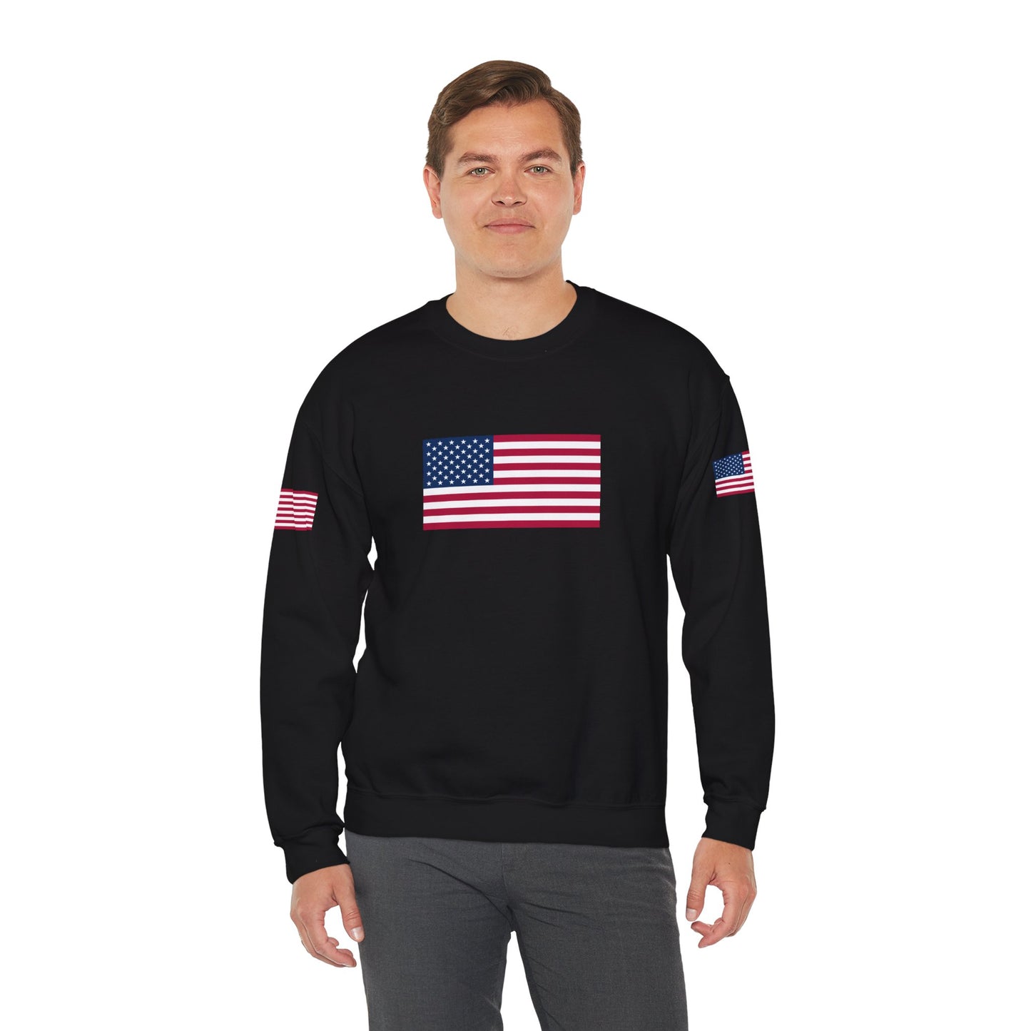 Princess Grace Patriotic Unisex Crewneck Sweatshirt with American Flags