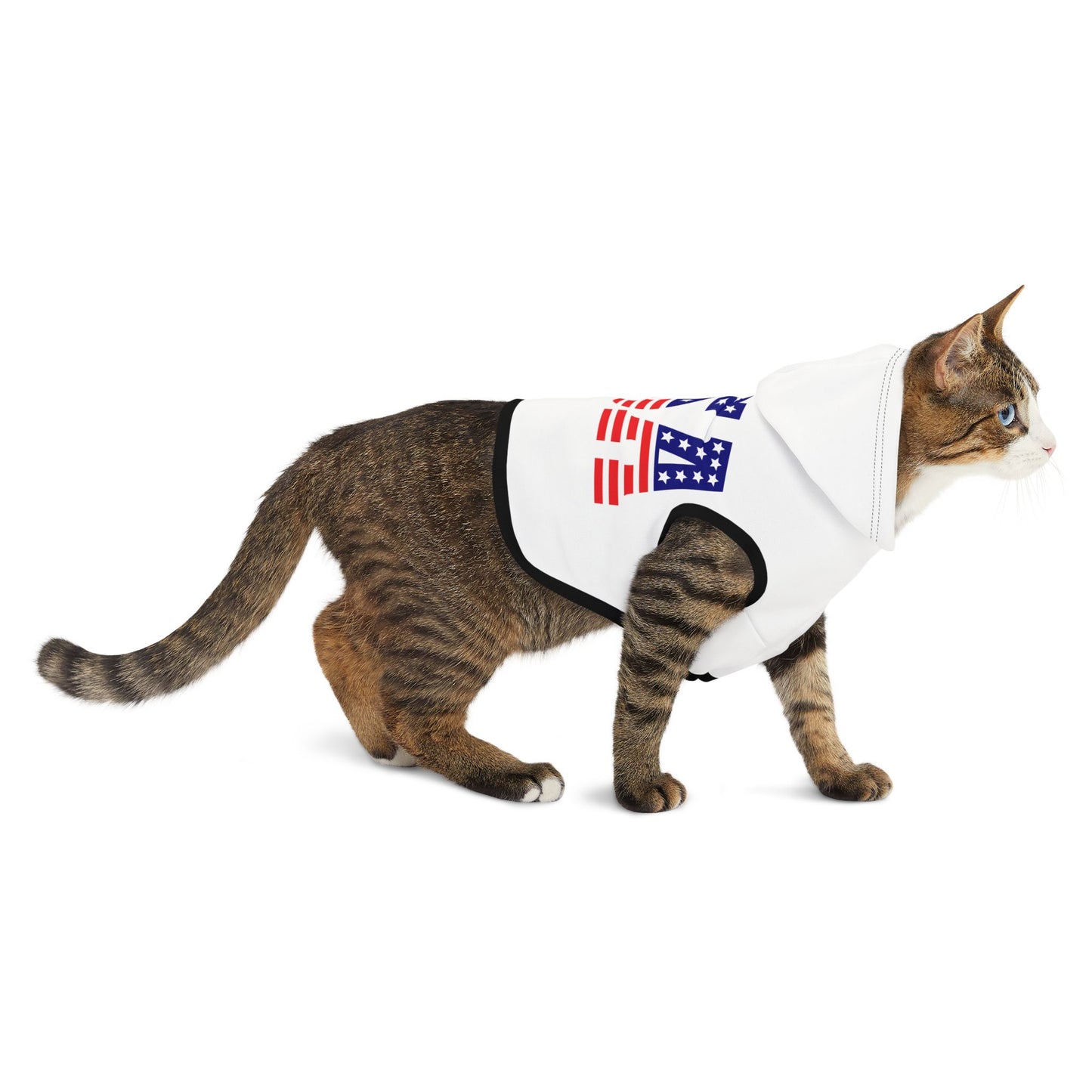 Princess Grace USA Flag Pet Hoodie Cozy Dog Apparel for Patriotic Pets