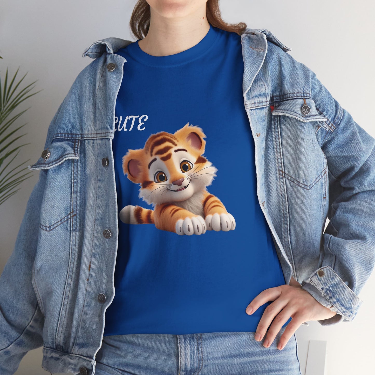 Princess Grace Cute Tiger Graphic Unisex Heavy Cotton Tee Perfect for Animal Lovers