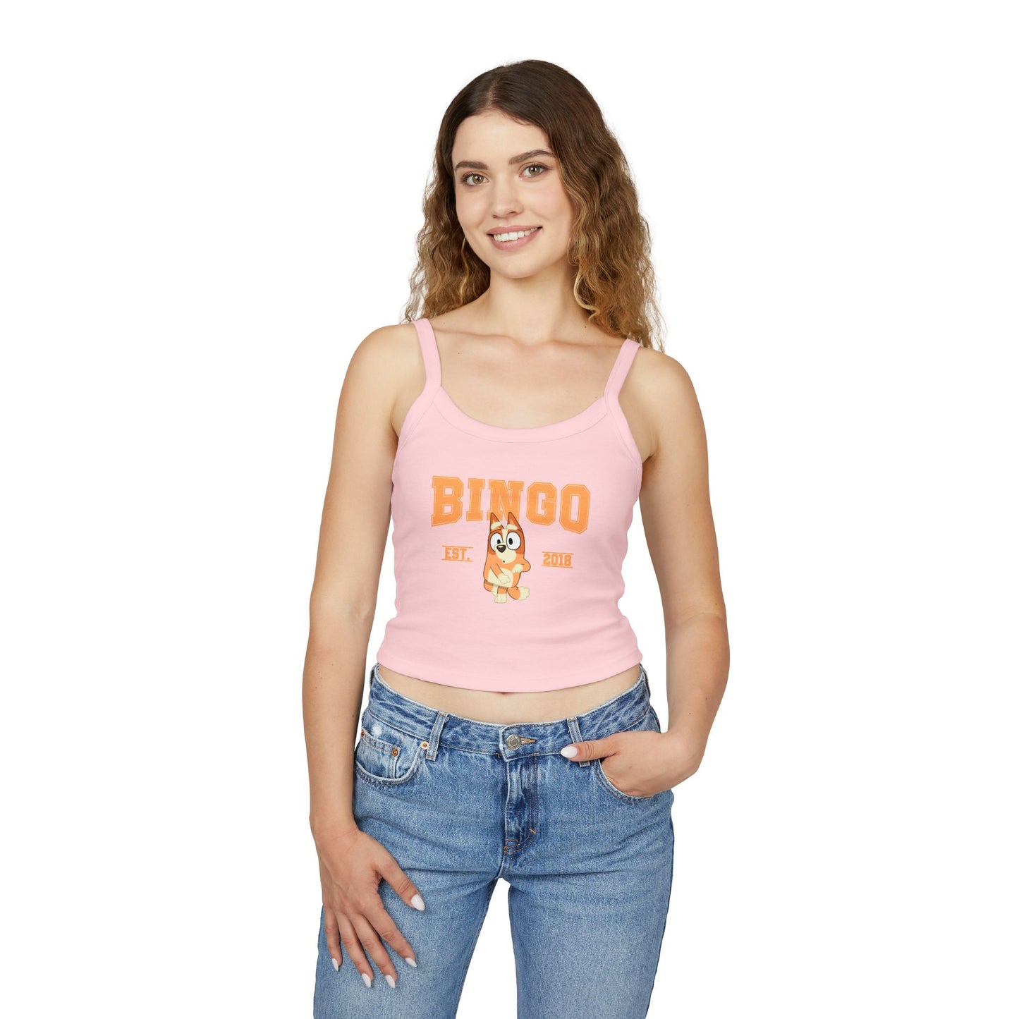 Princess Grace Bluey Fun Graphic Spaghetti Strap Tank Top
