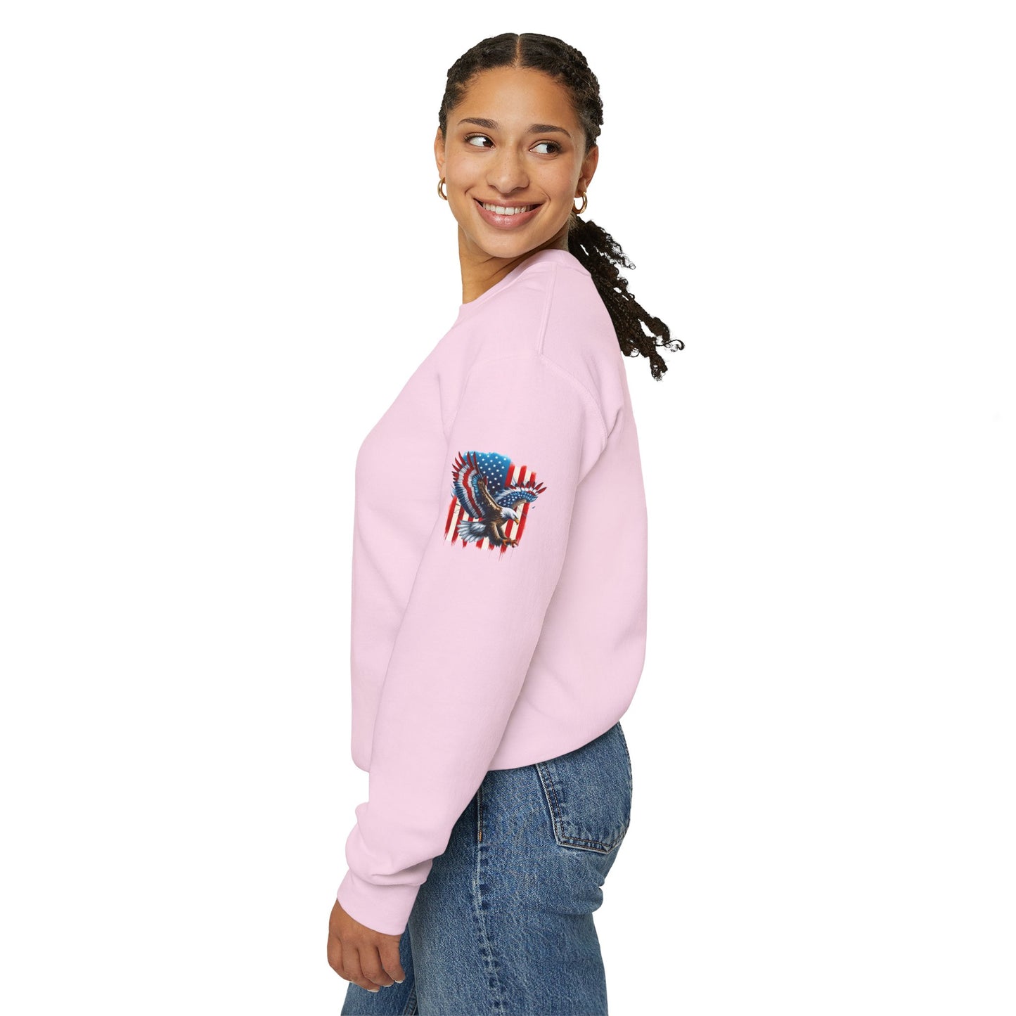 Princess Grace Patriotic Eagle Crewneck Sweatshirt Unisex Heavy Blend