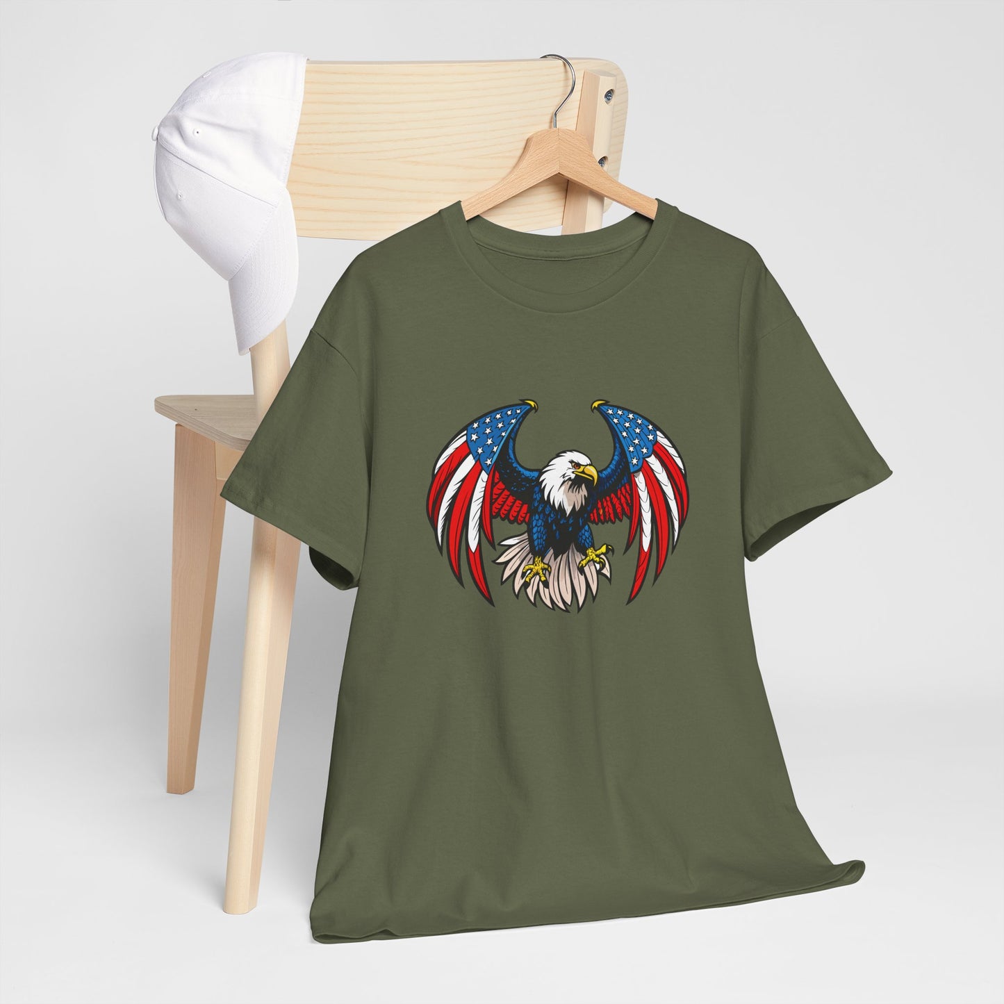 Princess Grace Patriotic Eagle Unisex Heavy Cotton Tee 4th of July Graphic T-Shirt