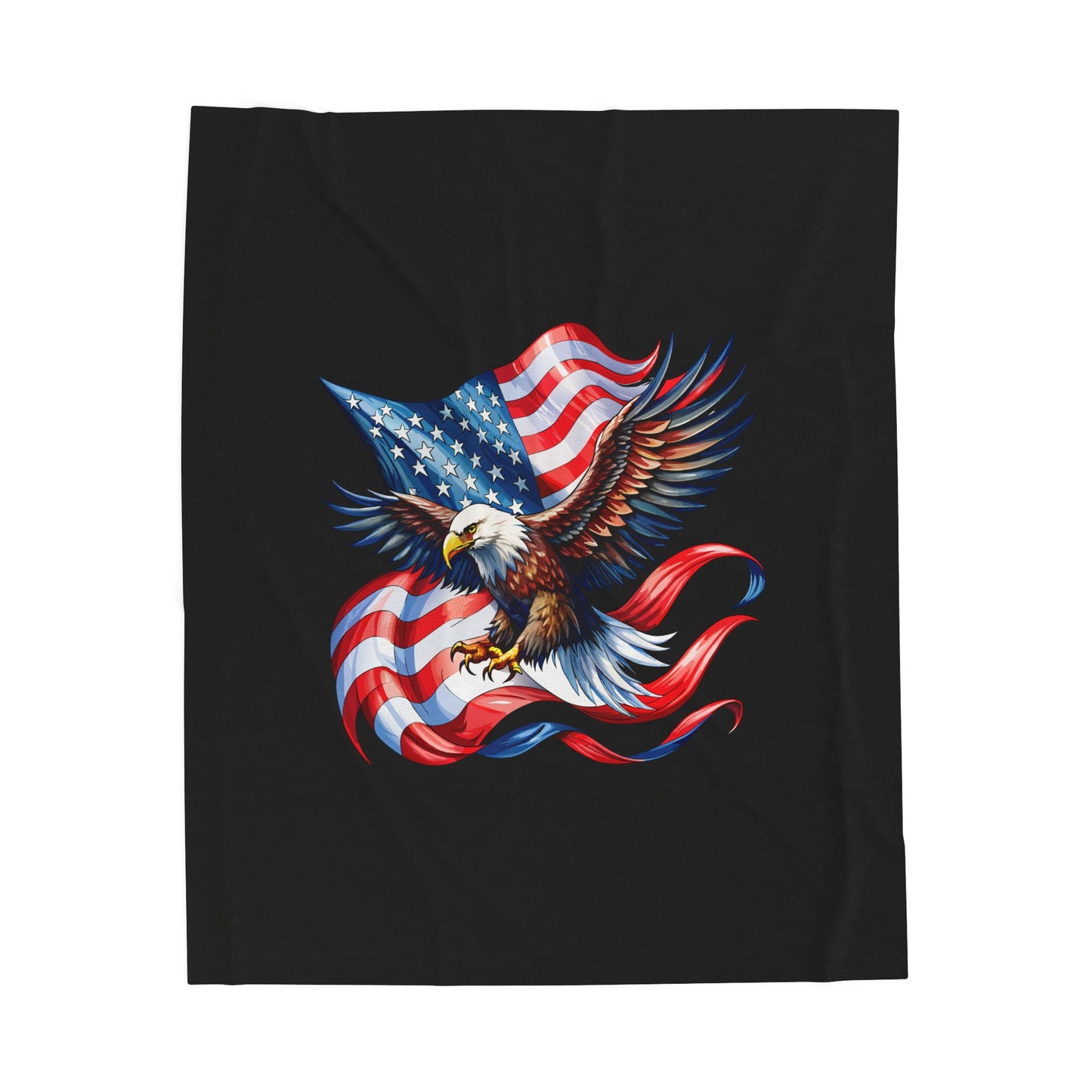 Princess Grace Patriotic Eagle Velveteen Plush Blanket