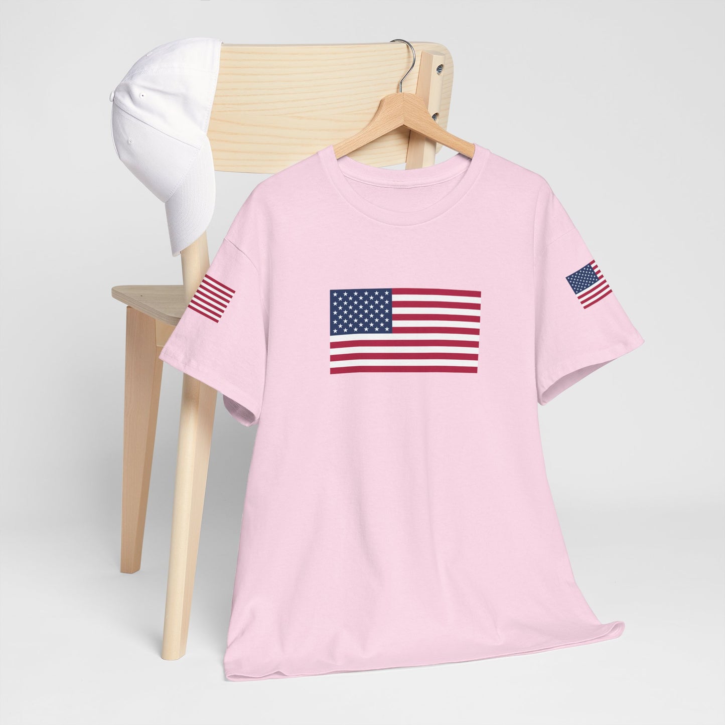Princess Grace Patriotic Unisex Heavy Cotton Tee with USA Flag Design