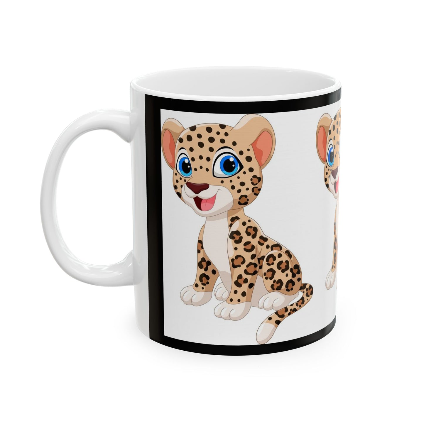 Princess Grace Cute Leopard Ceramic Mug Perfect Gift for Animal Lovers
