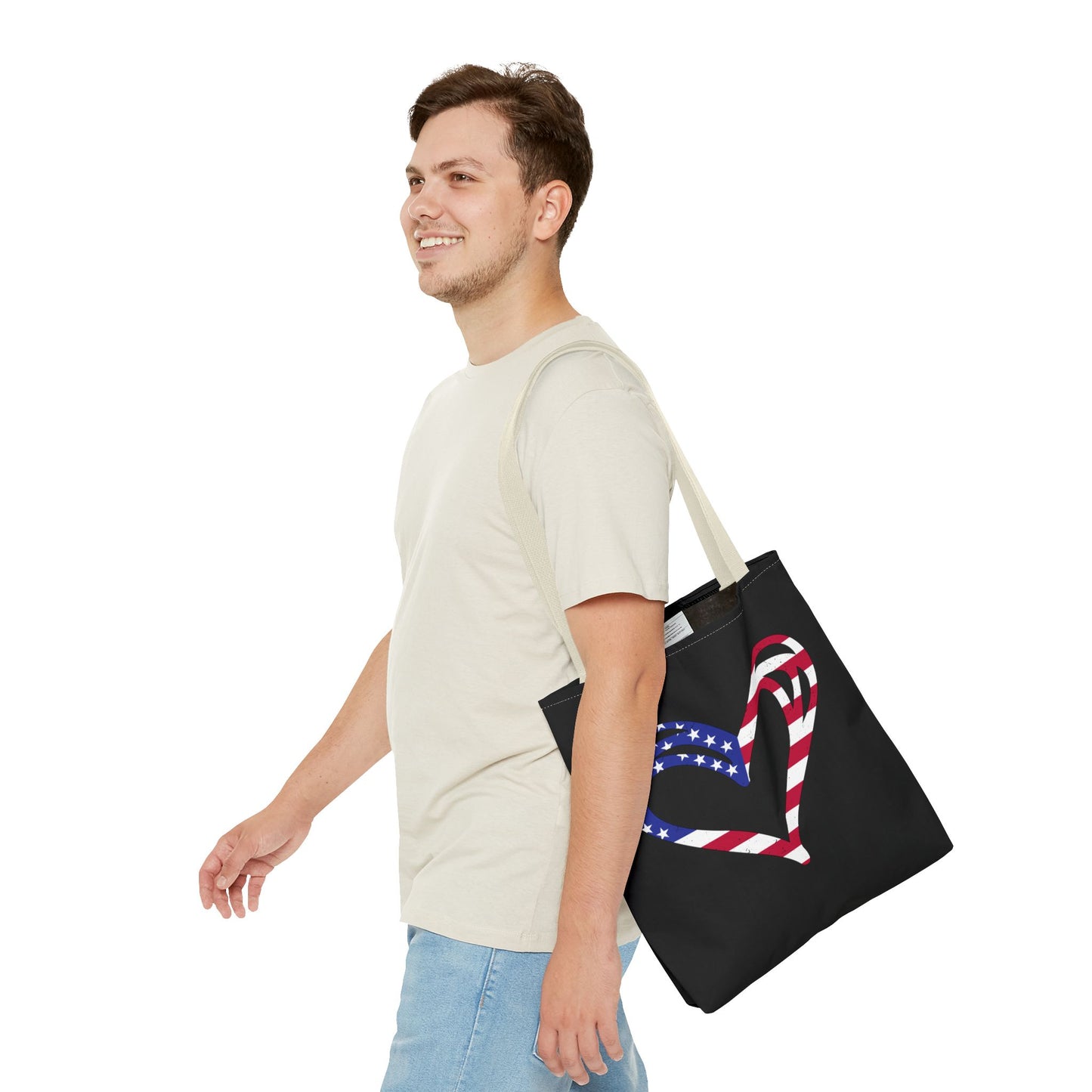 Princess Grace Patriotic Heart Tote Bag Love for America Design