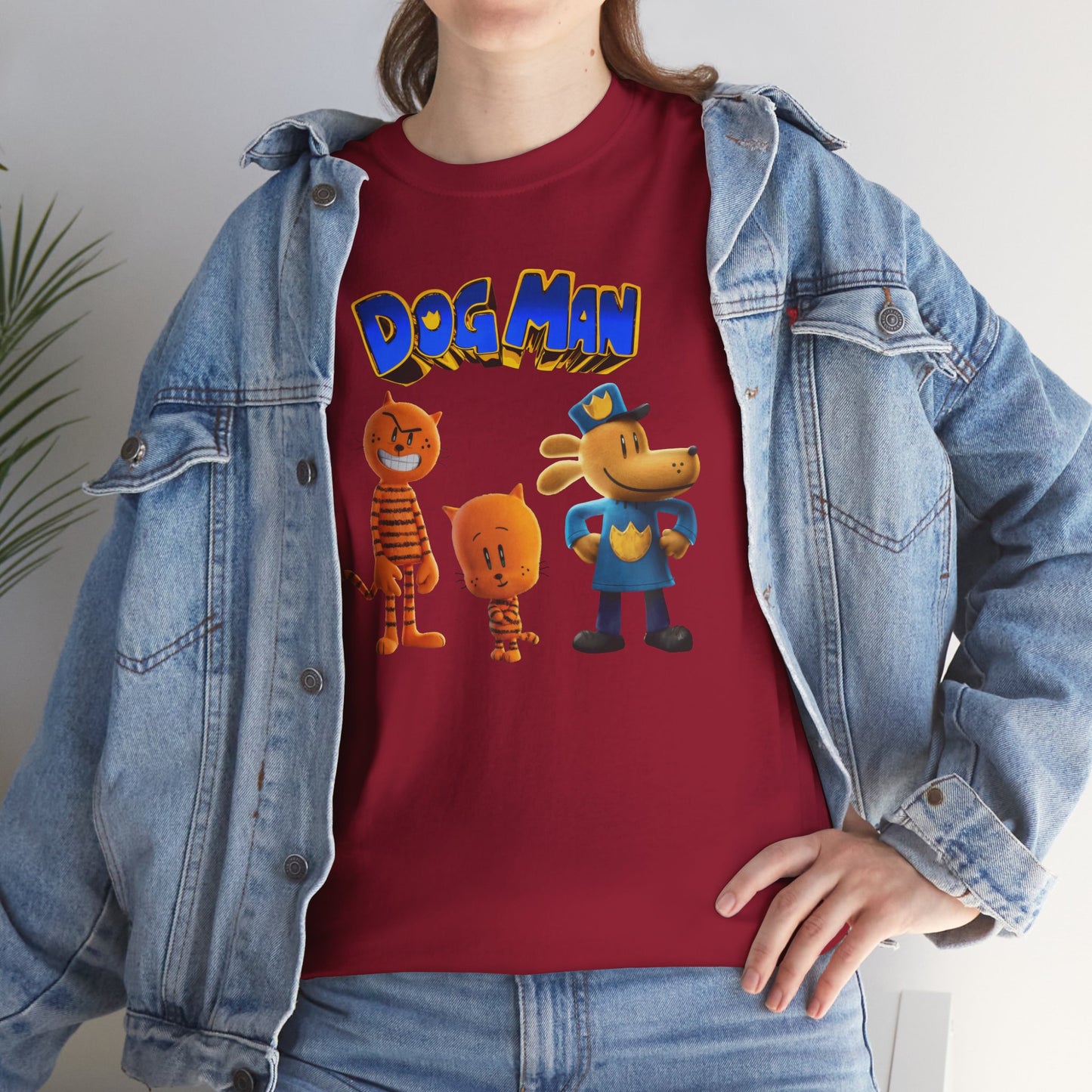 Princess Grace Dog Man Cartoon Unisex Heavy Cotton Tee Fun Graphic Tee for Kids and Fans