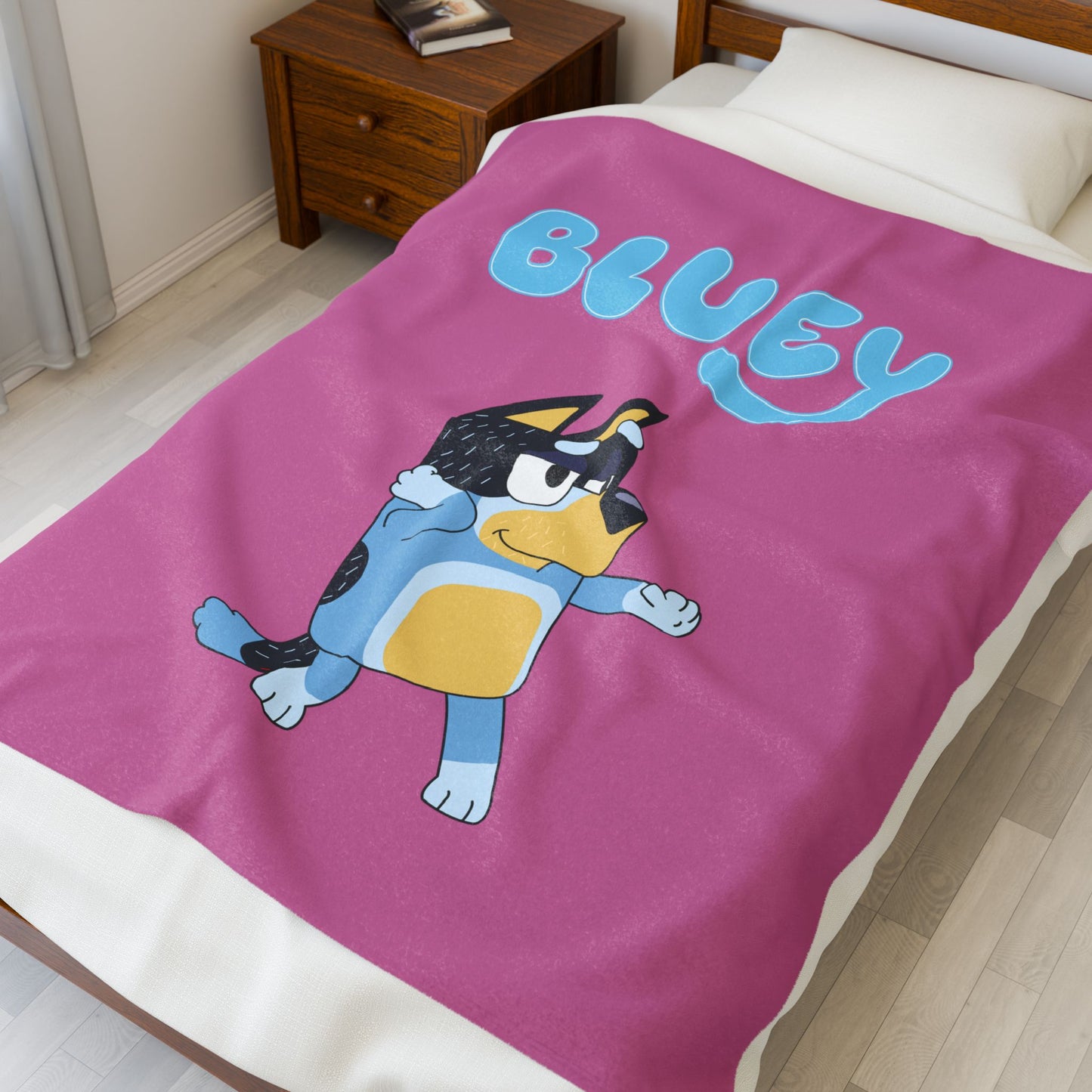 Princess Grace Bluey Velveteen Plush Blanket Cozy Throw for Playtime and Sleepovers