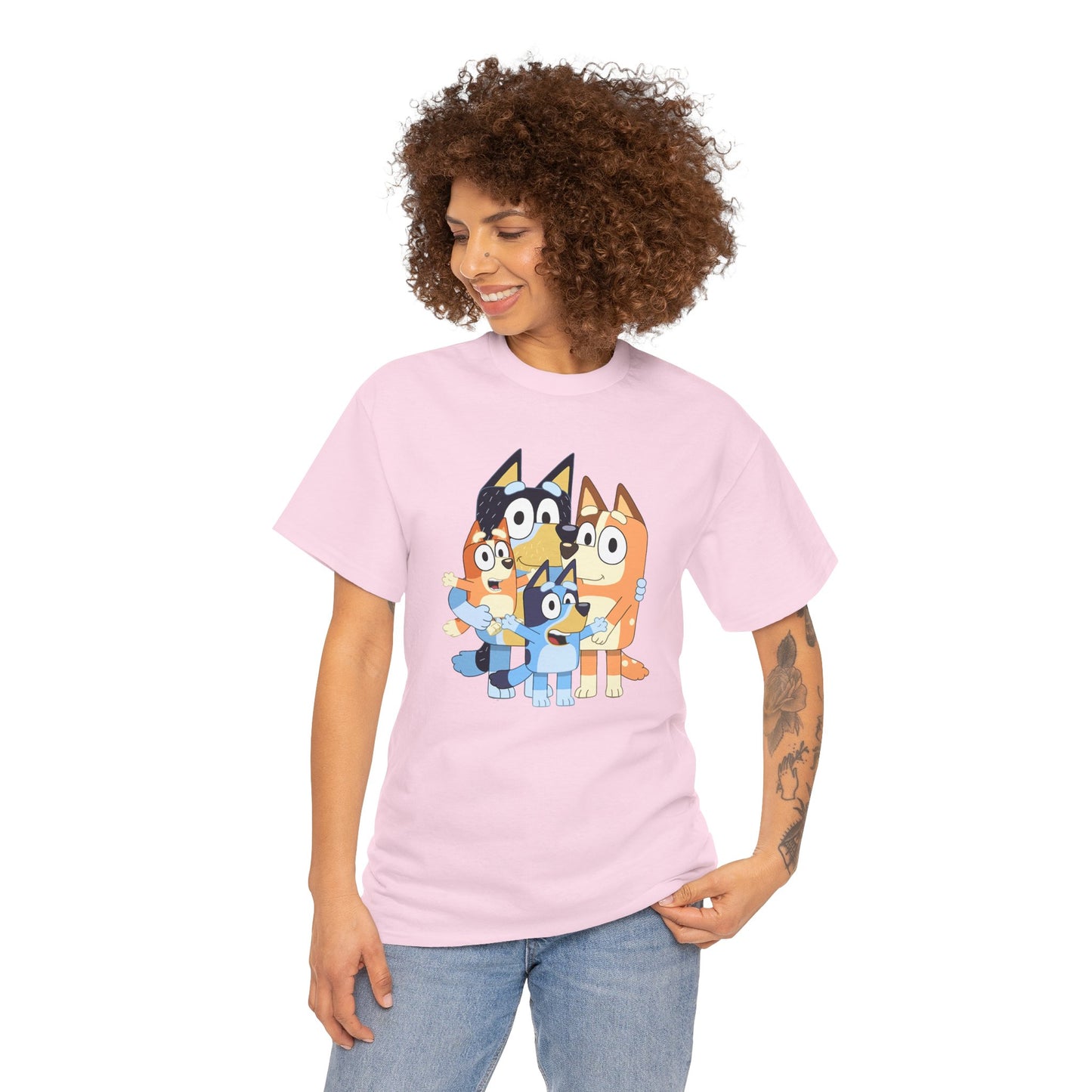 Princess Grace Bluey Family Unisex Heavy Cotton Tee Fun and Stylish for Kids and Adults