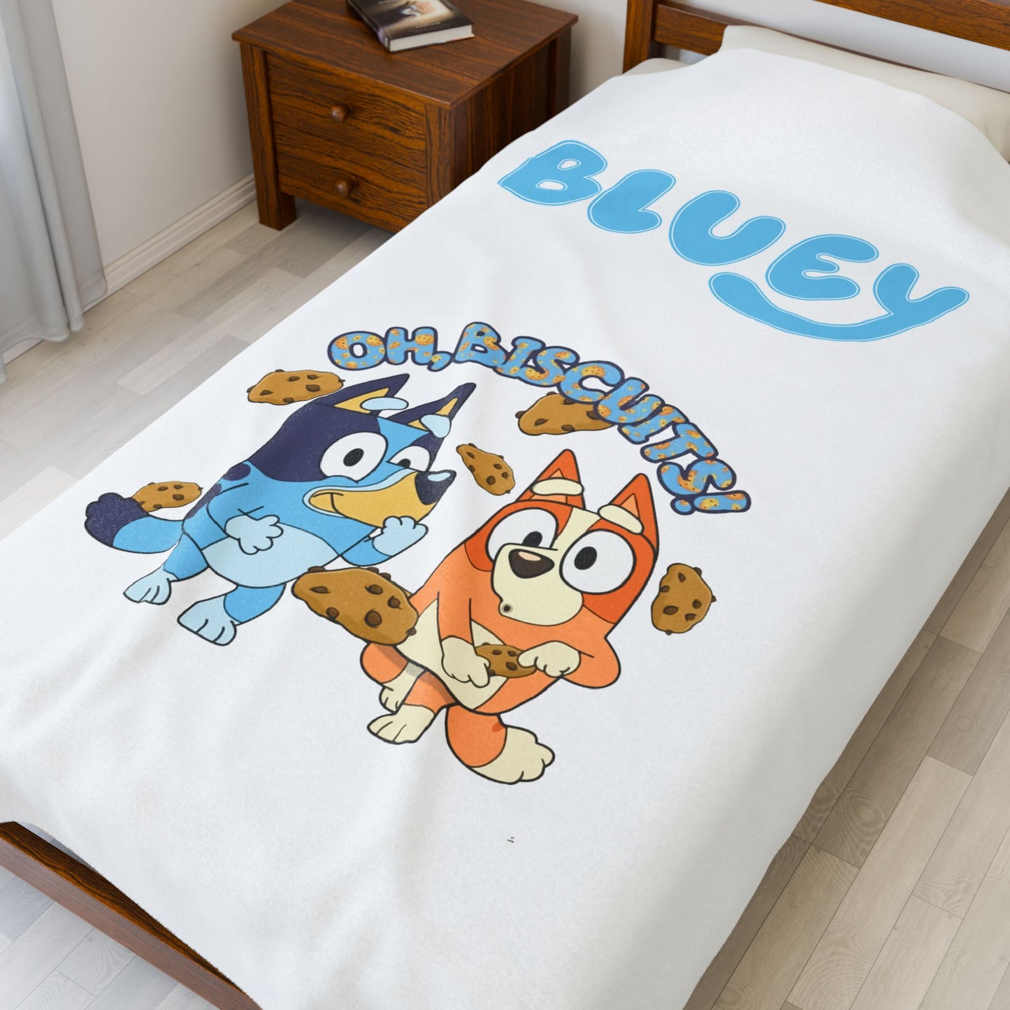 Princess Grace Bluey Plush Blanket Soft and Cozy Kids Throw with Fun Biscuit Design