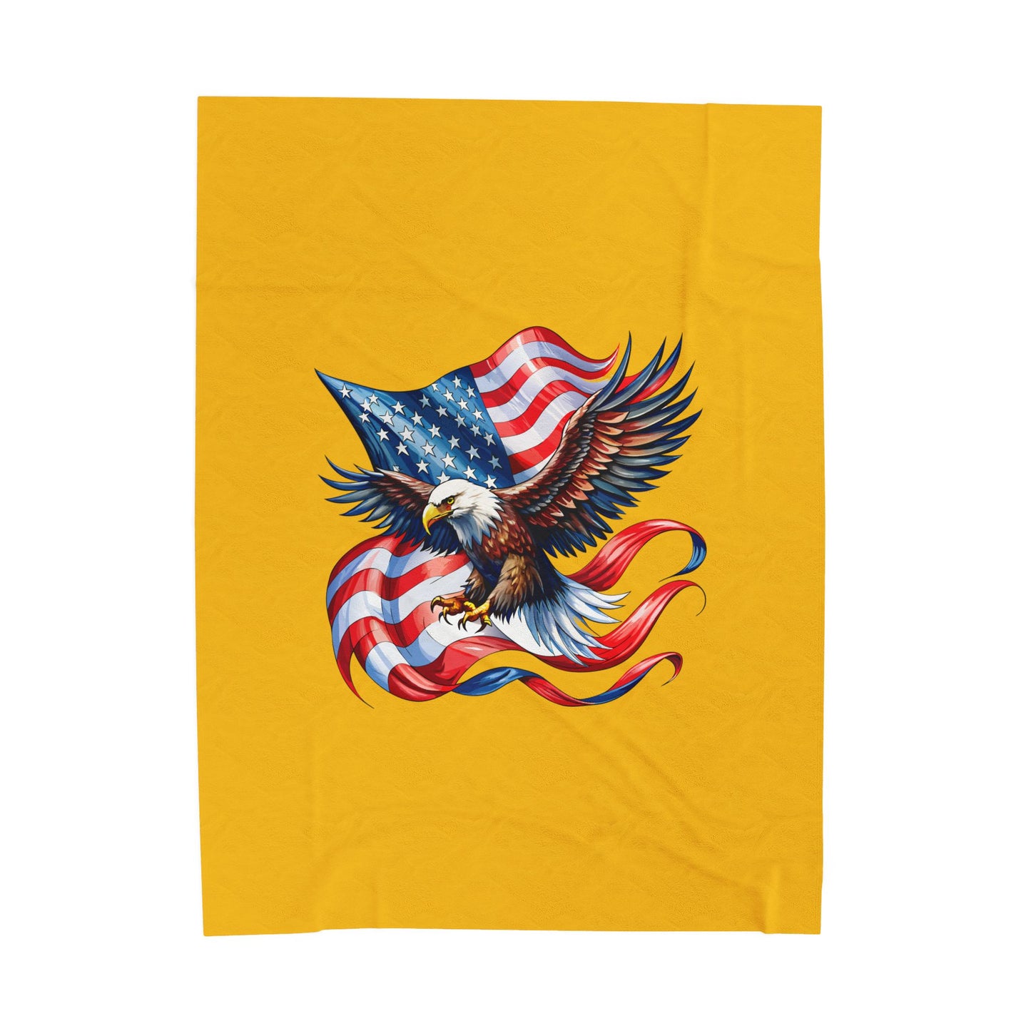 Princess Grace Eagle & Flag Velveteen Plush Blanket Perfect for Patriotism and Cozy Moments
