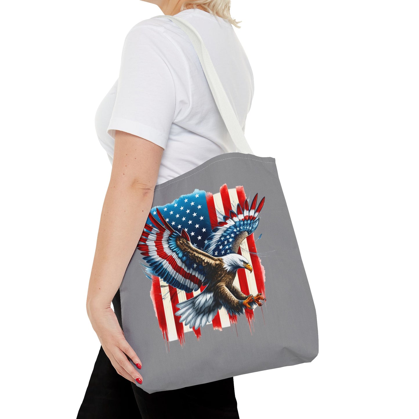 Princess Grace Patriotic Eagle Tote Bag American Flag Design