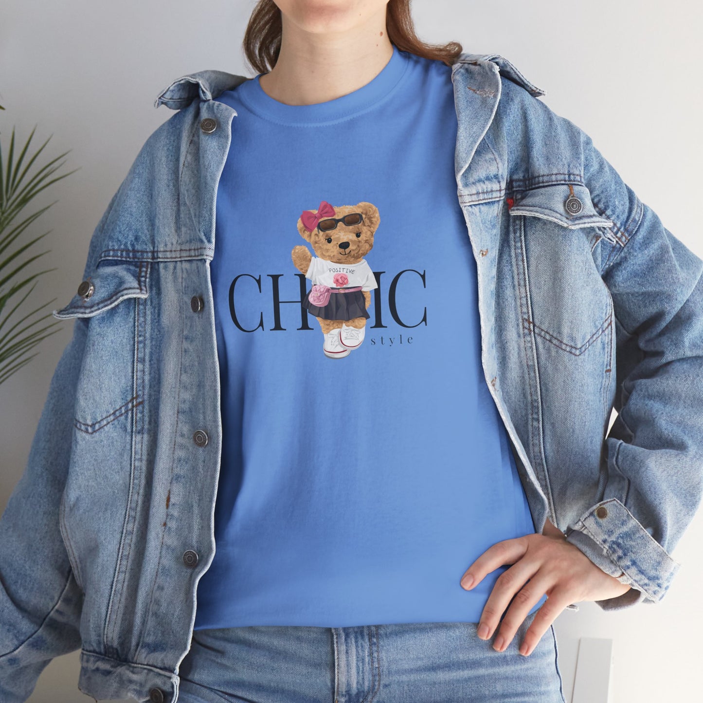 Princess Grace Chic Style Bear Unisex Heavy Cotton Tee Fashionable and Cozy Everyday Wear