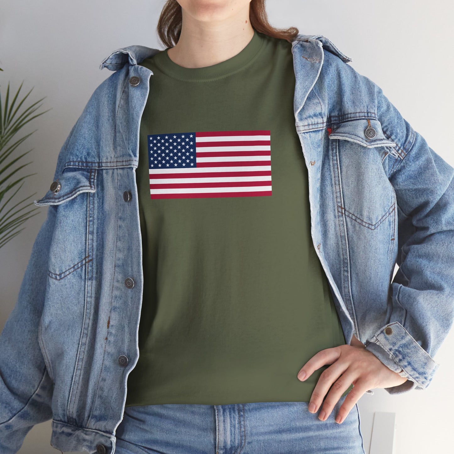 Princess Grace Patriotic Unisex Heavy Cotton Tee with USA Flag Design