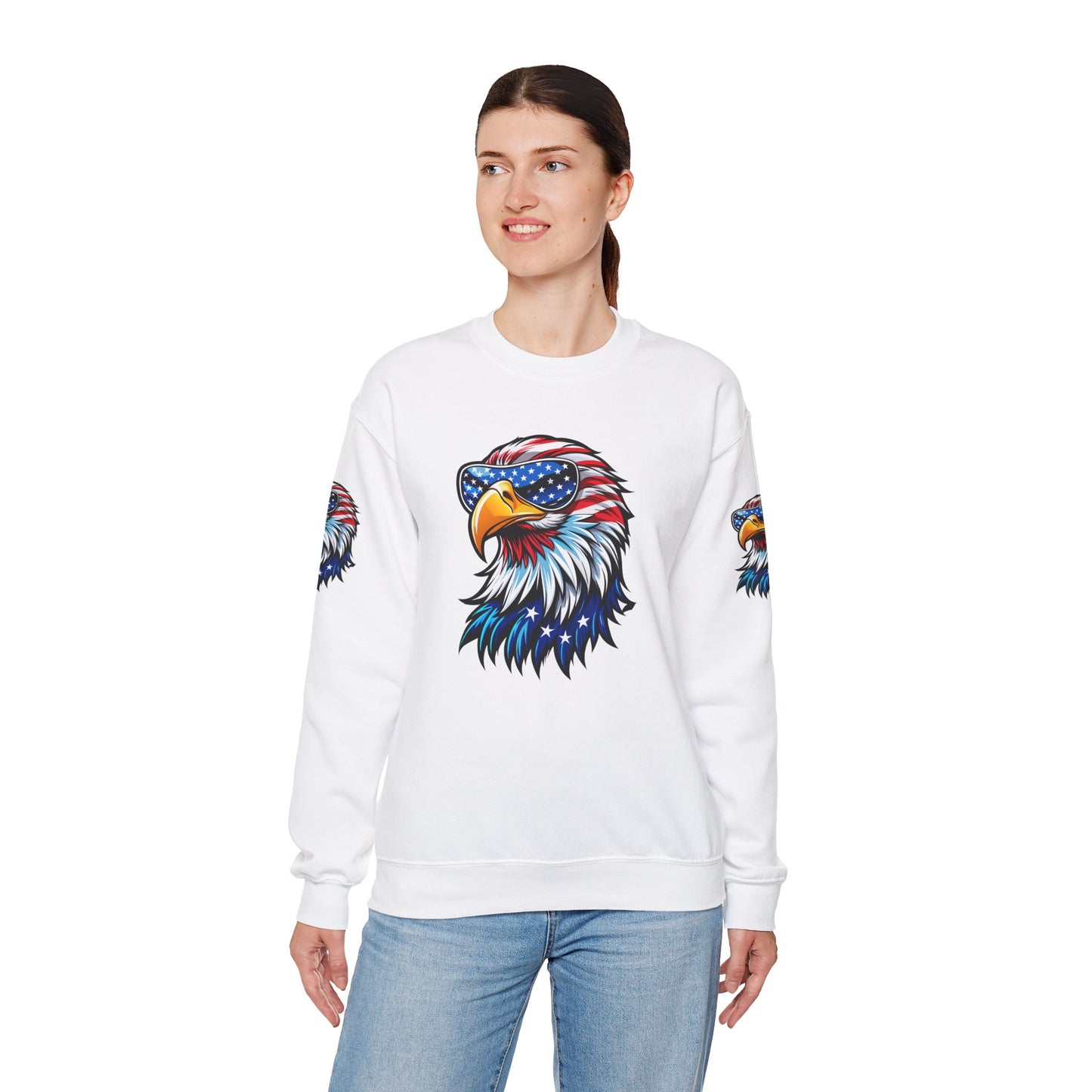 Princess Grace Patriotic Eagle Sweatshirt Unisex Heavy Blend Crewneck for Independence Day