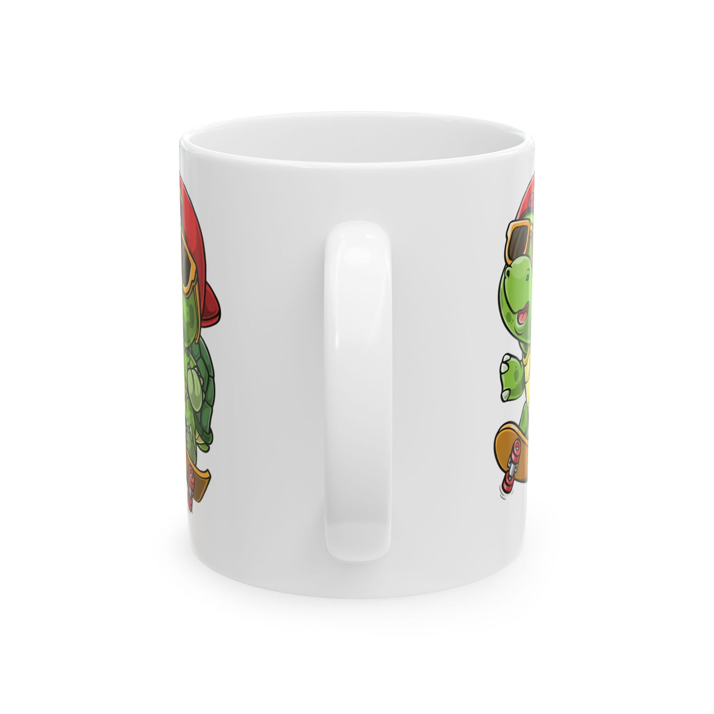 Princess Grace Cool Skateboarding Turtle Ceramic Mug 11oz 15oz Fun Gift for Young Trendsetters