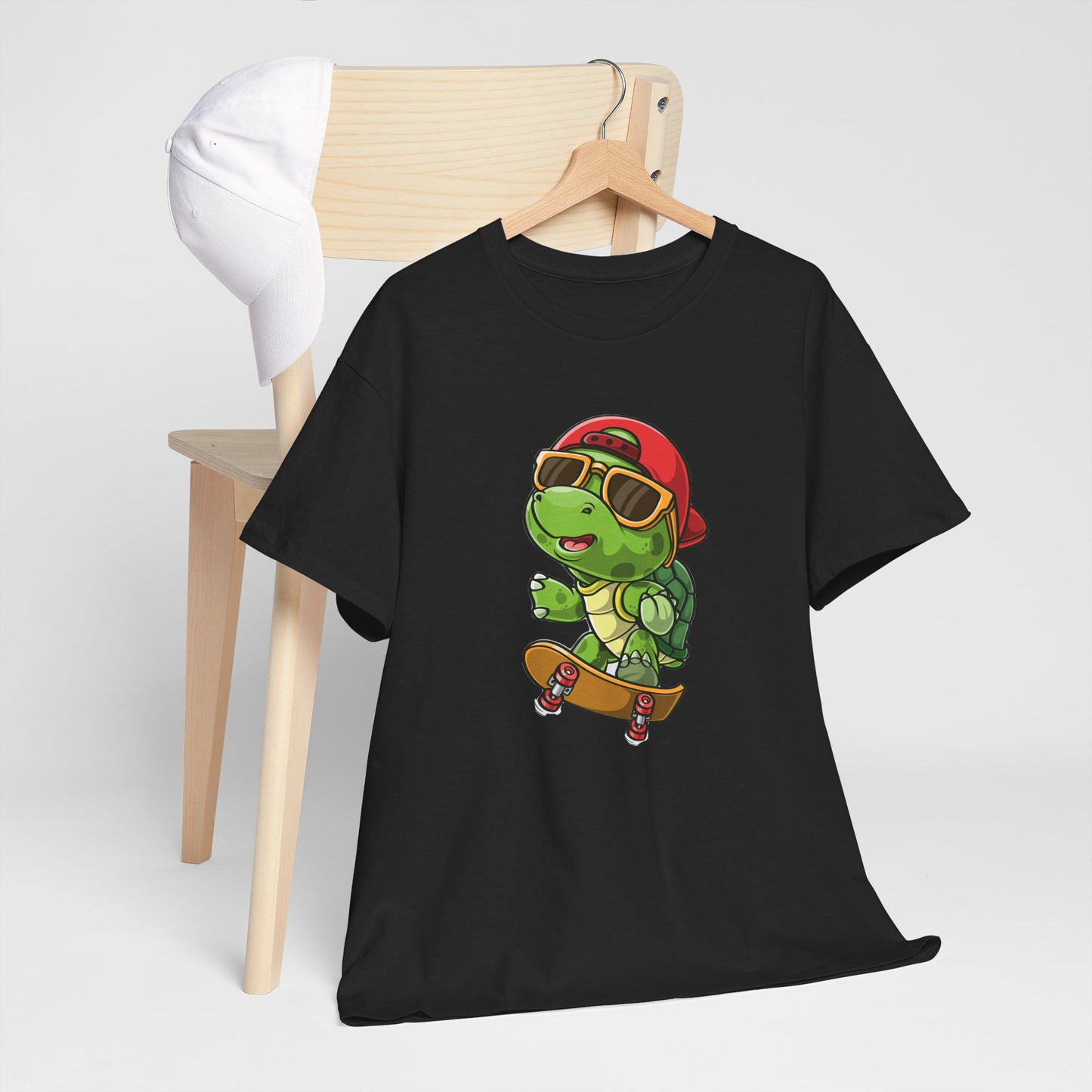 Princess Grace Cool Skateboarding Turtle Unisex Heavy Cotton Tee