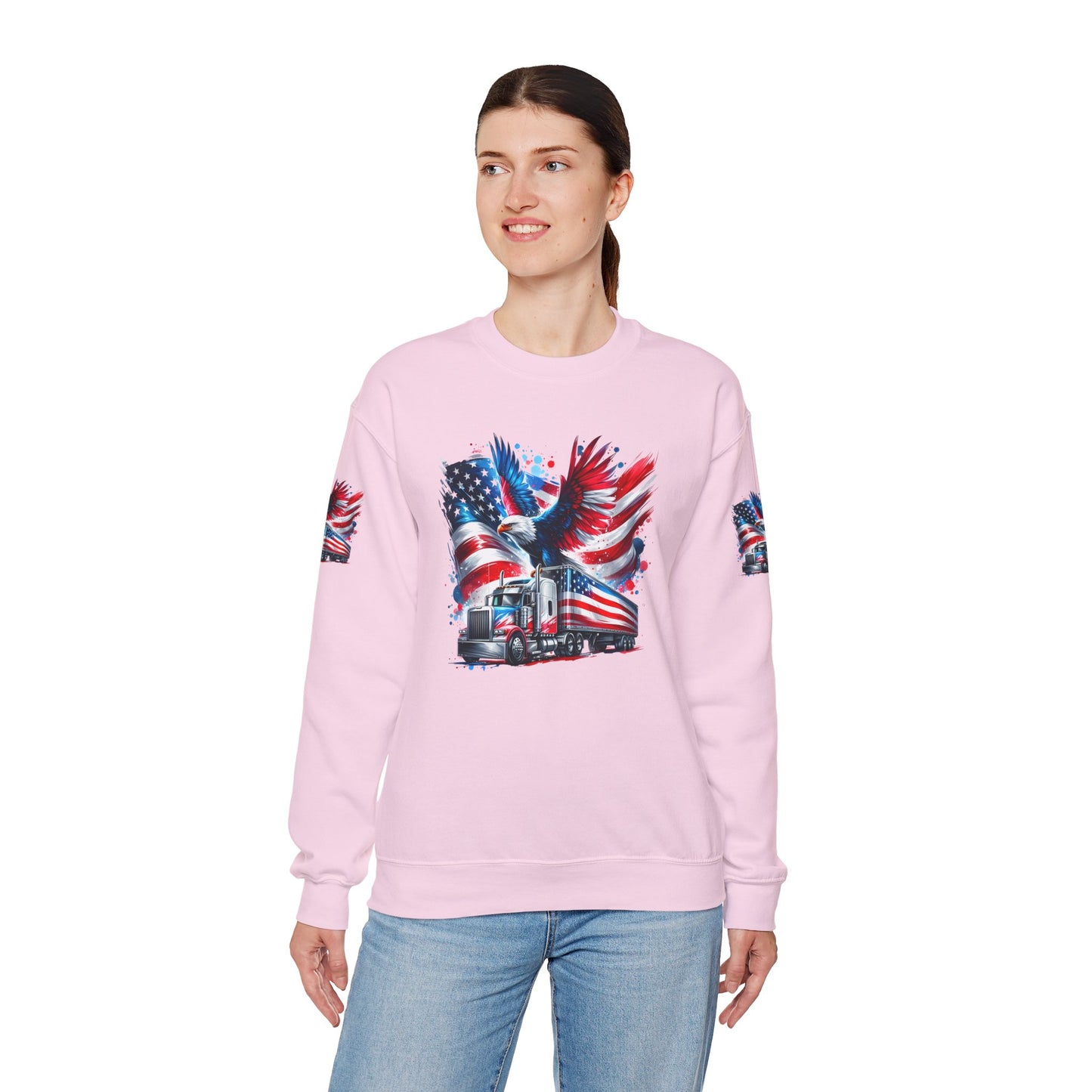Princess Grace Patriotic Eagle Sweatshirt Unisex Heavy Blend Crewneck for Independence Day Veteran's Day & Everyday Comfort
