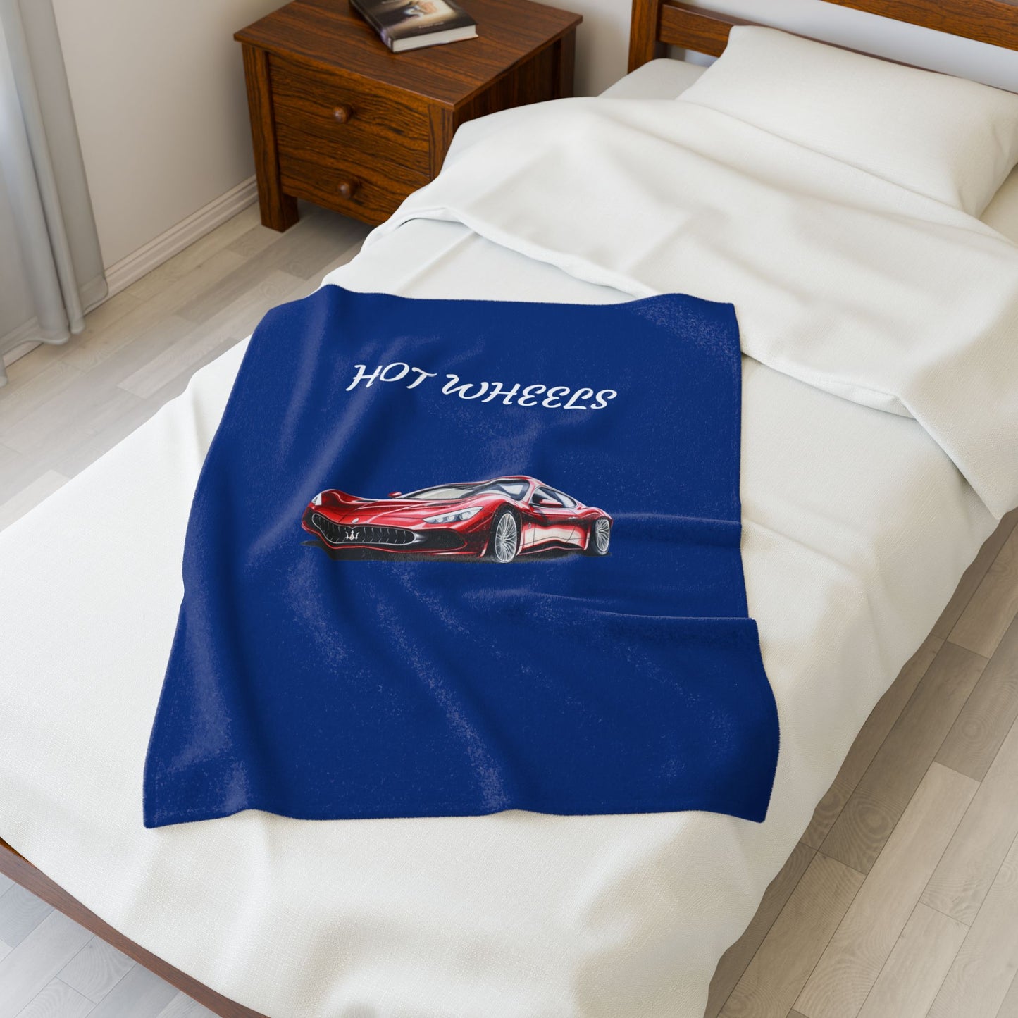 Princess Grace Hot Wheels Velveteen Plush Blanket Cozy Car Themed Throw for Kids and Enthusiasts