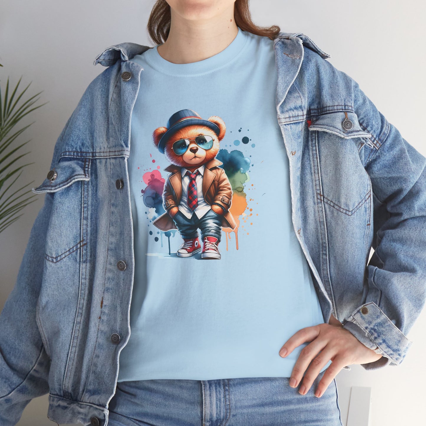 Princess Grace Stylish Bear Illustration Unisex Heavy Cotton Tee Trendy and Fun T-Shirt