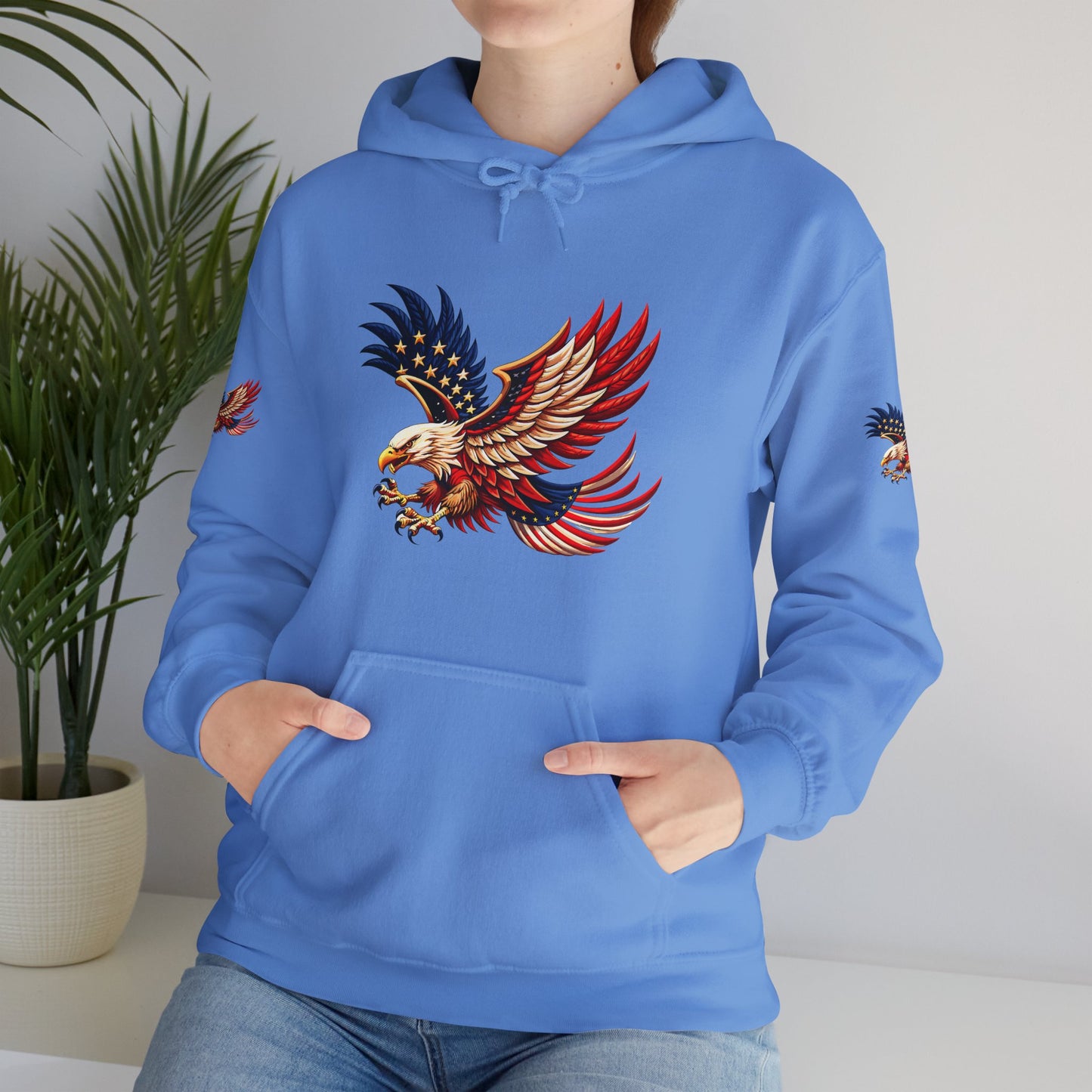 Princess grace Patriotic Eagle Hooded Sweatshirt Unisex Heavy Blend