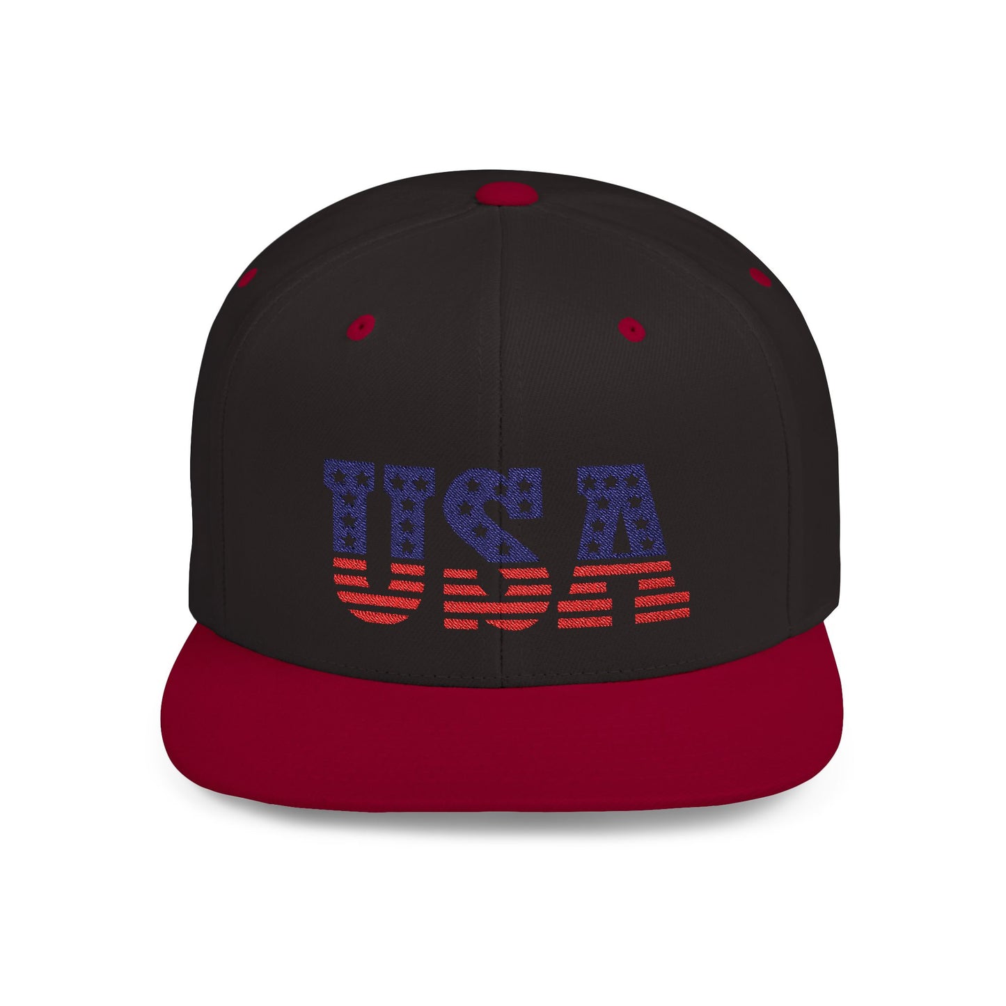 Princess Grace USA Flag Flat Bill Snapback Cap Patriotic Adjustable Hat for Summer Celebrations