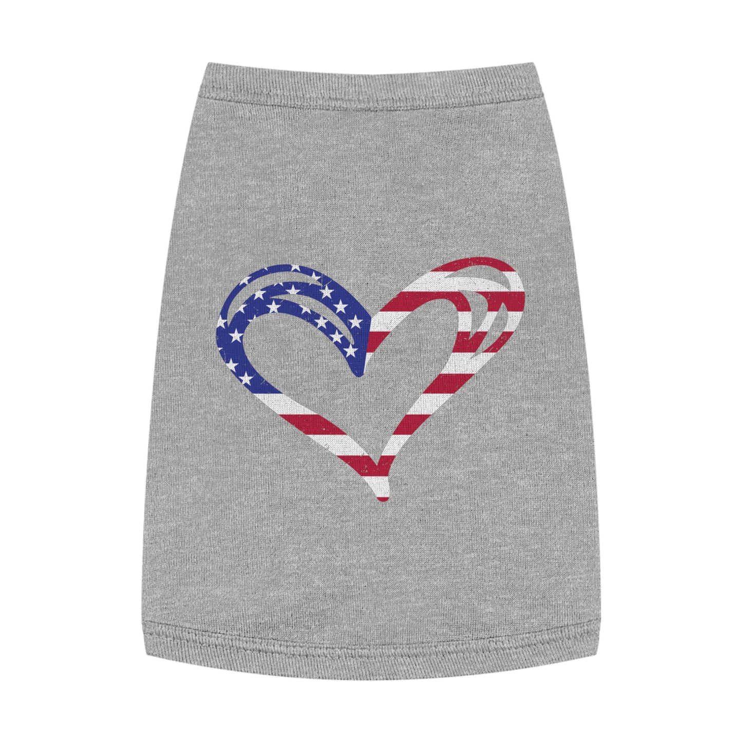 Princess Grace Patriotic Heart Pet Tank Top American Flag Design for Dogs & Cats