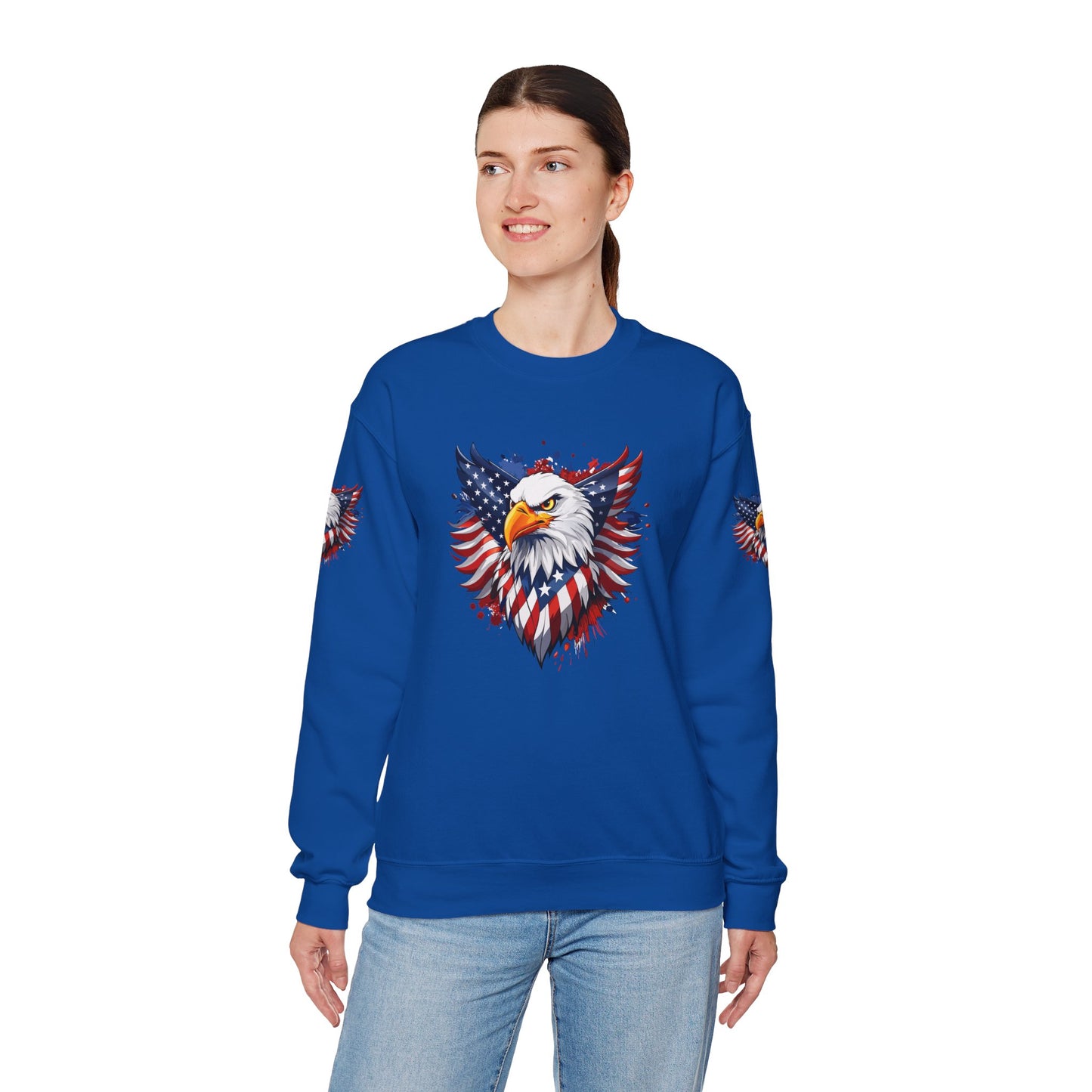Princess Grace Patriotic Eagle Unisex Heavy Blend Crewneck Sweatshirt