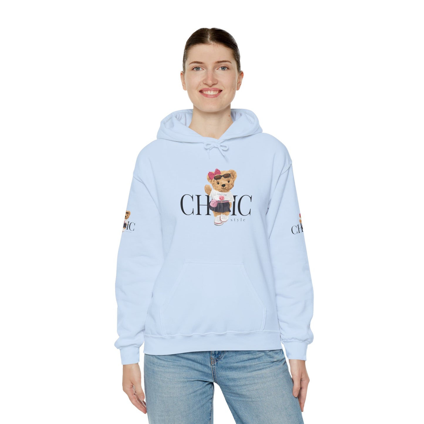Princess Grace Chic Style Bear Unisex Hooded Sweatshirt Cute and Cozy Fashion
