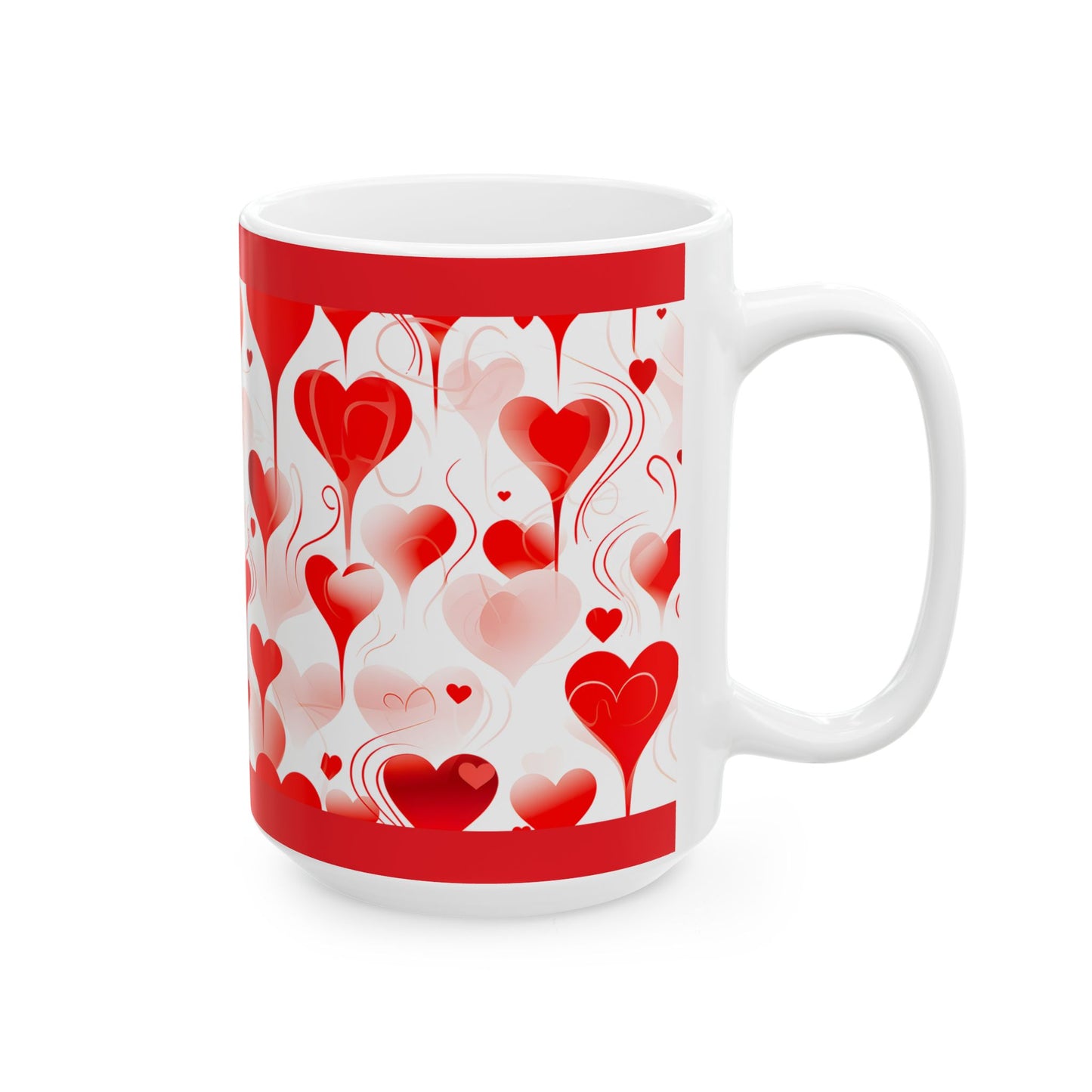 Princess Grace Romantic Heart Print Ceramic Mug Perfect Gift for Valentine's Day and Anniversaries