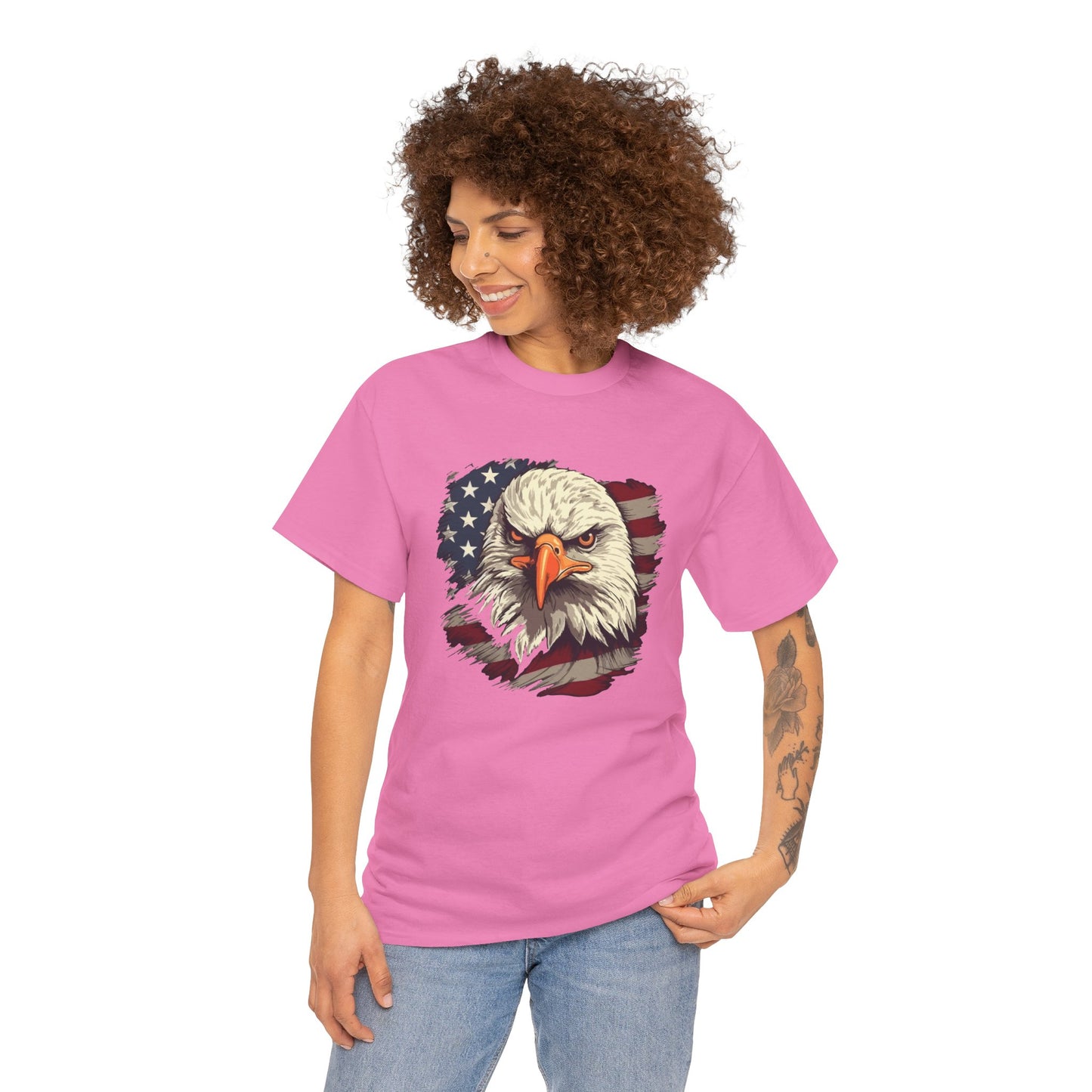 Princess Grace Patriotic Eagle Graphic Tee Unisex Heavy Cotton T-Shirt