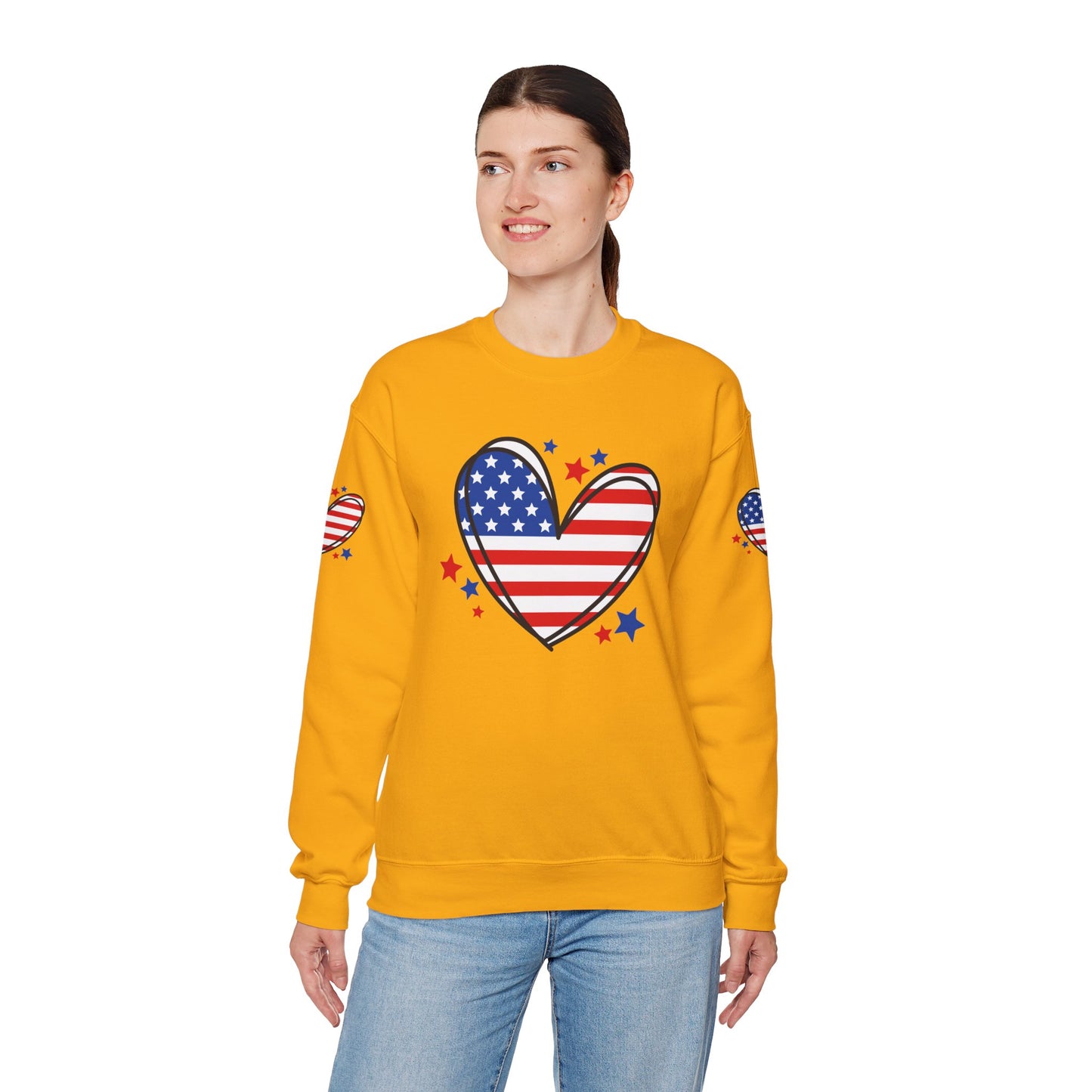 Princess Grace Patriotic Heart Crewneck Sweatshirt