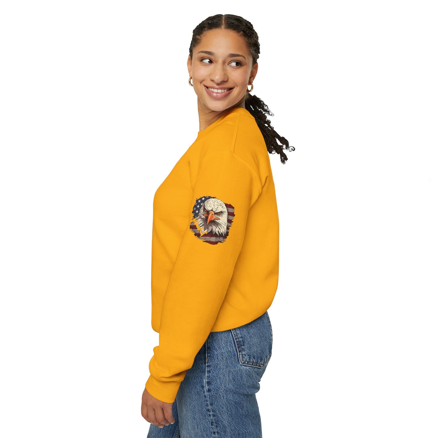 Princess Grace Patriotic Eagle Crewneck Sweatshirt Unisex Heavy Blend