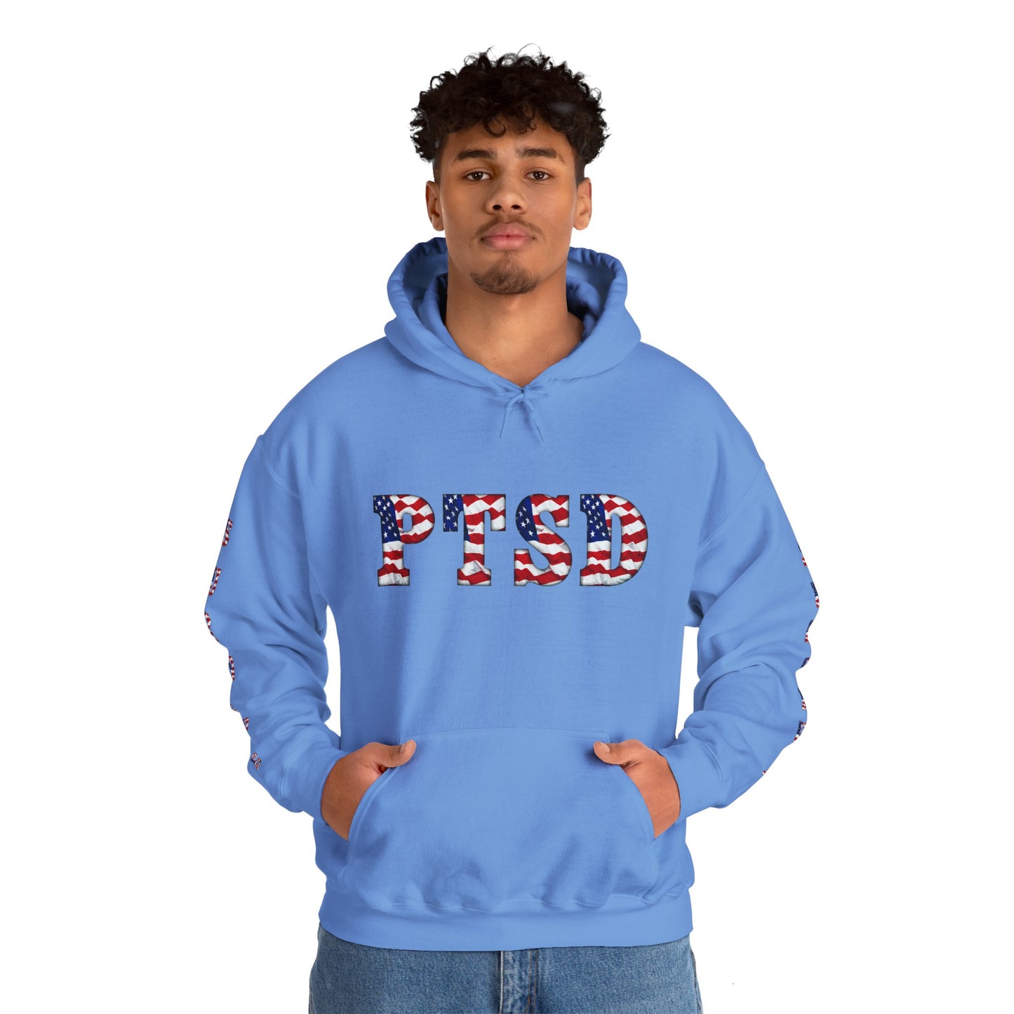 Princess Grace PTSD Awareness Unisex Heavy Blend Hoodie Support Survivors with American Flag Design