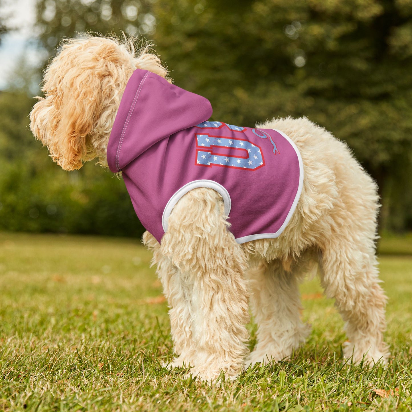 Princess Grace USA Flag Pet Hoodie Cute and Cozy Apparel for Dogs