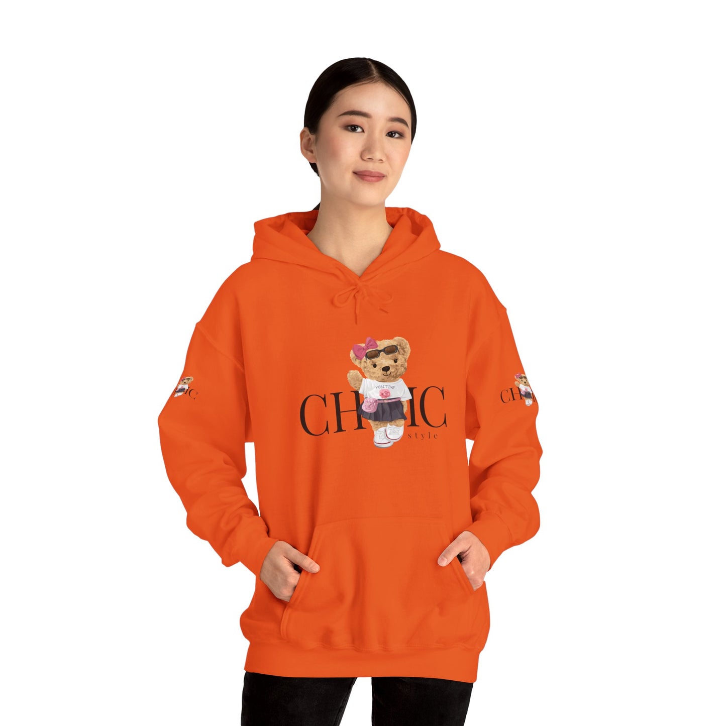 Princess Grace Chic Style Bear Unisex Hooded Sweatshirt Cute and Cozy Fashion