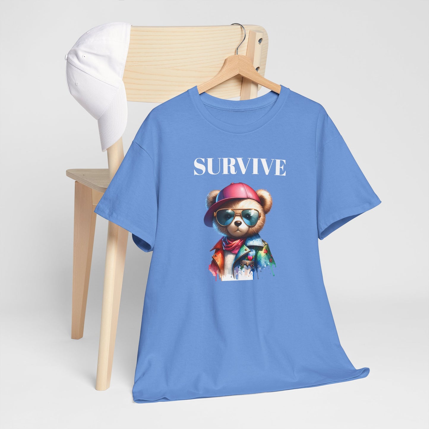 Princess Grace Survive Bear Unisex Heavy Cotton Tee Cool Graphic T-Shirt for Casual Style