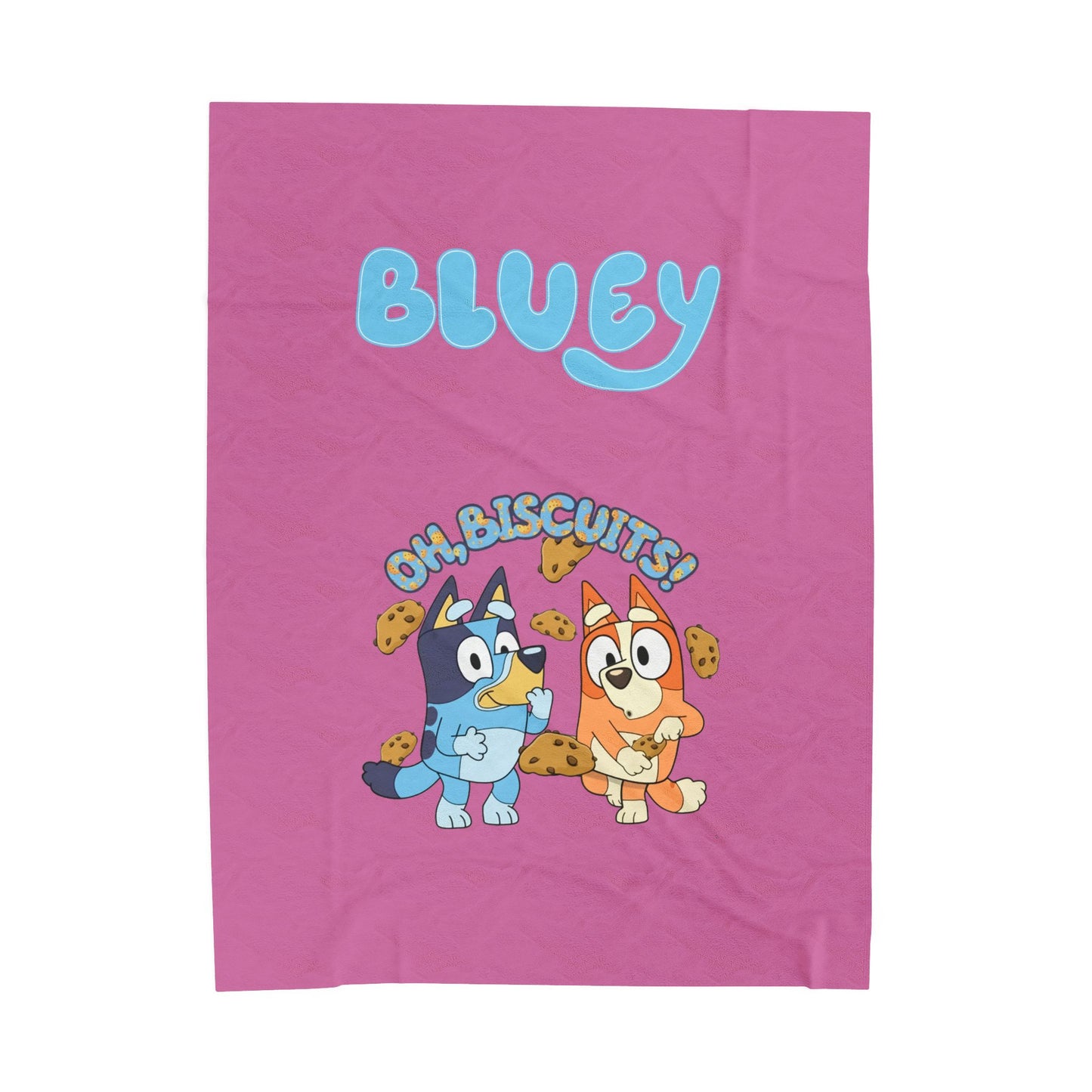Princess Grace Bluey Velveteen Plush Blanket Cozy Kids Blanket with Fun Biscuit Design